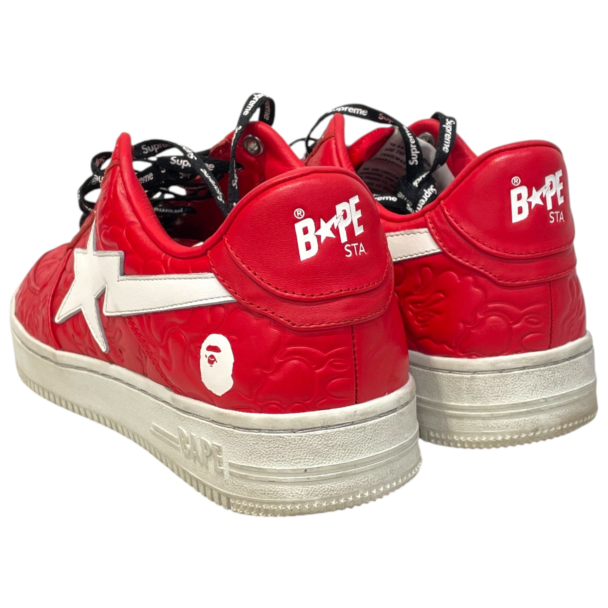 A BATHING APE/Low-Sneakers/US 9/Leather/RED/Line Camo Red Bapesta view 2