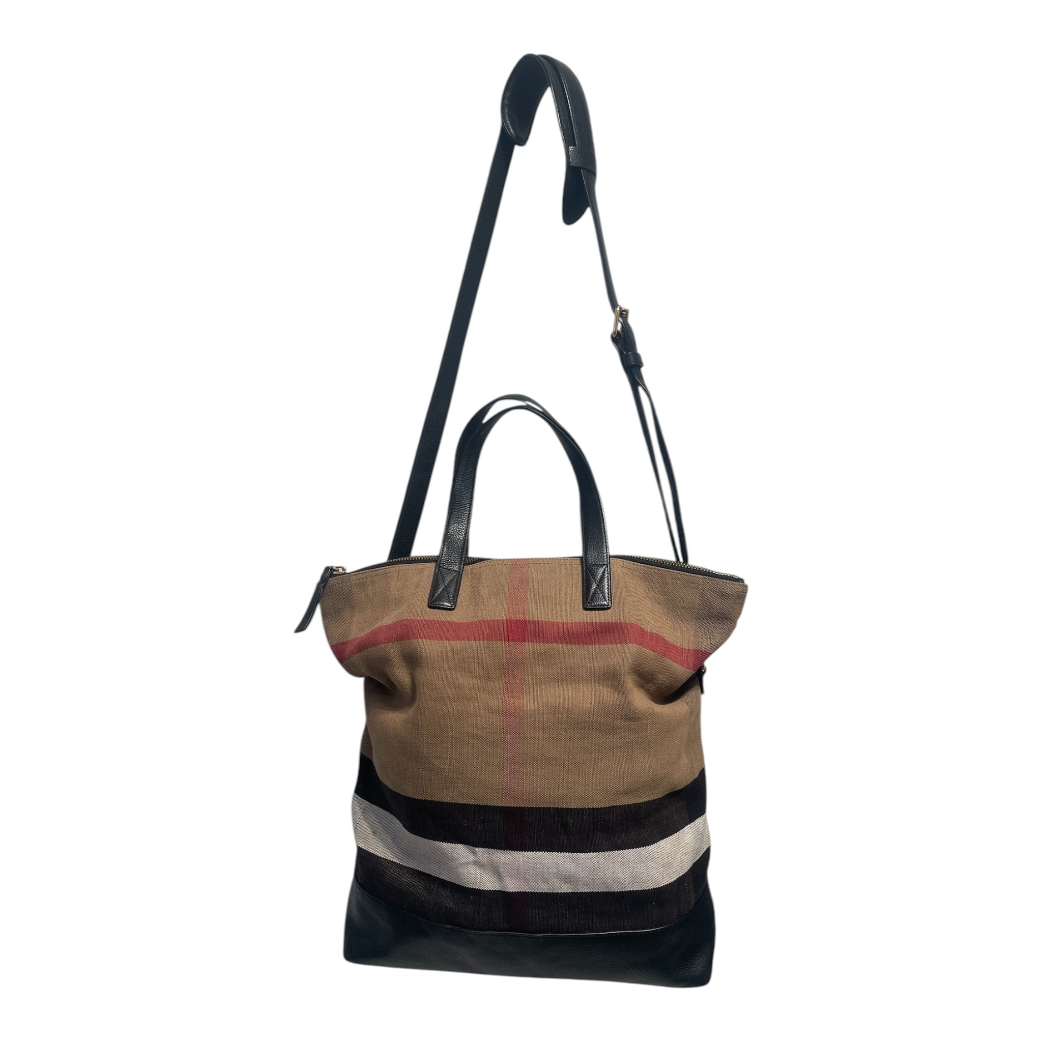 BURBERRYS/Tote Bag/Plaid/Cotton/BEG/TOTE BAG W/ STRAP view 2