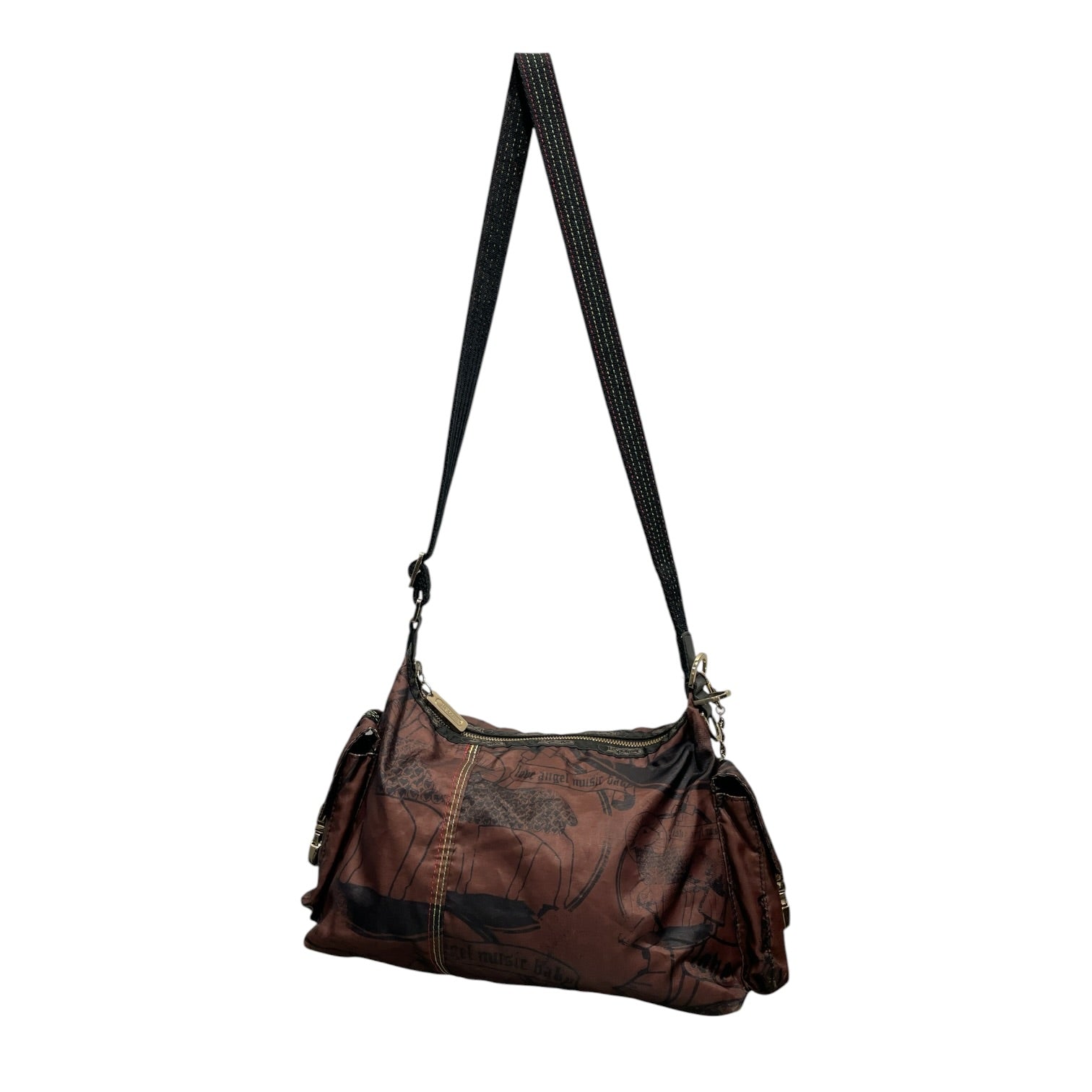 LESPORTSAC/L.A.M.B./Cross Body Bag/Nylon/BRD/Vintage 2004 Hella Hobo Bag