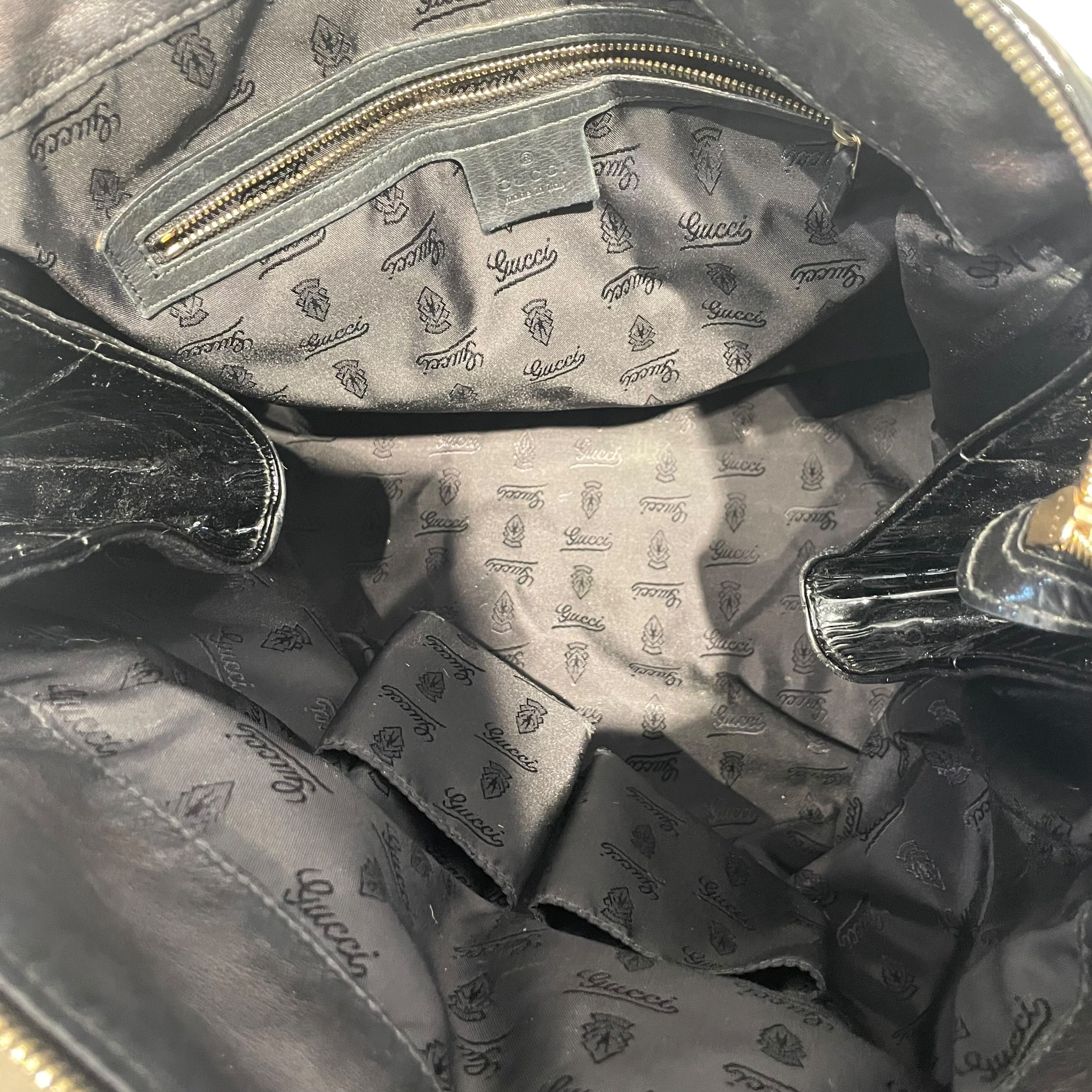 GUCCI/Tote Bag/Leather/BLK/hysteria patent vinyl view 4