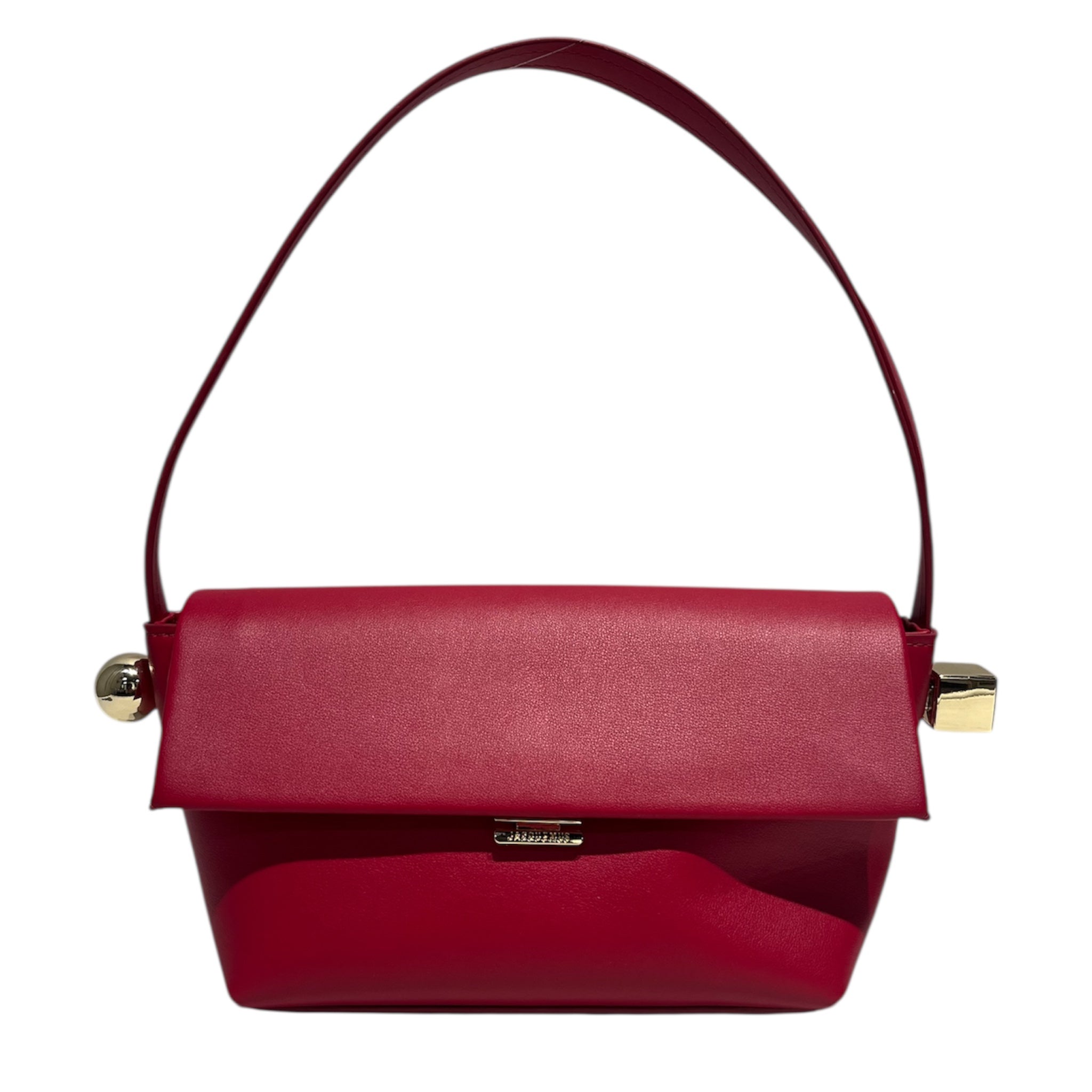 JACQUEMUS/Bag/Leather/RED/LE ROND CARRE SMALL SHOULDER view 1