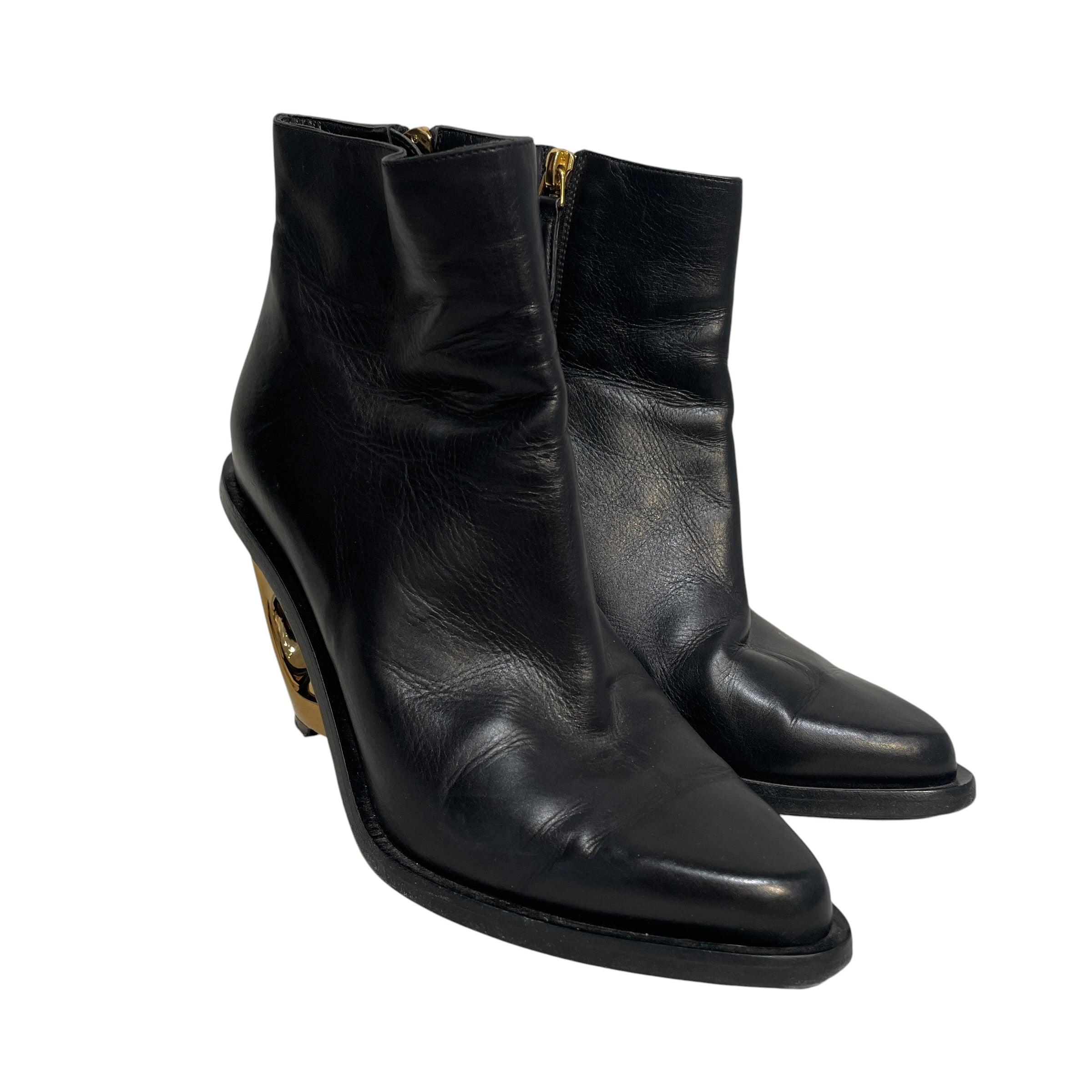 Alexander McQueen/Heels/EU 38/Leather/BLK/Heart Heel view 1