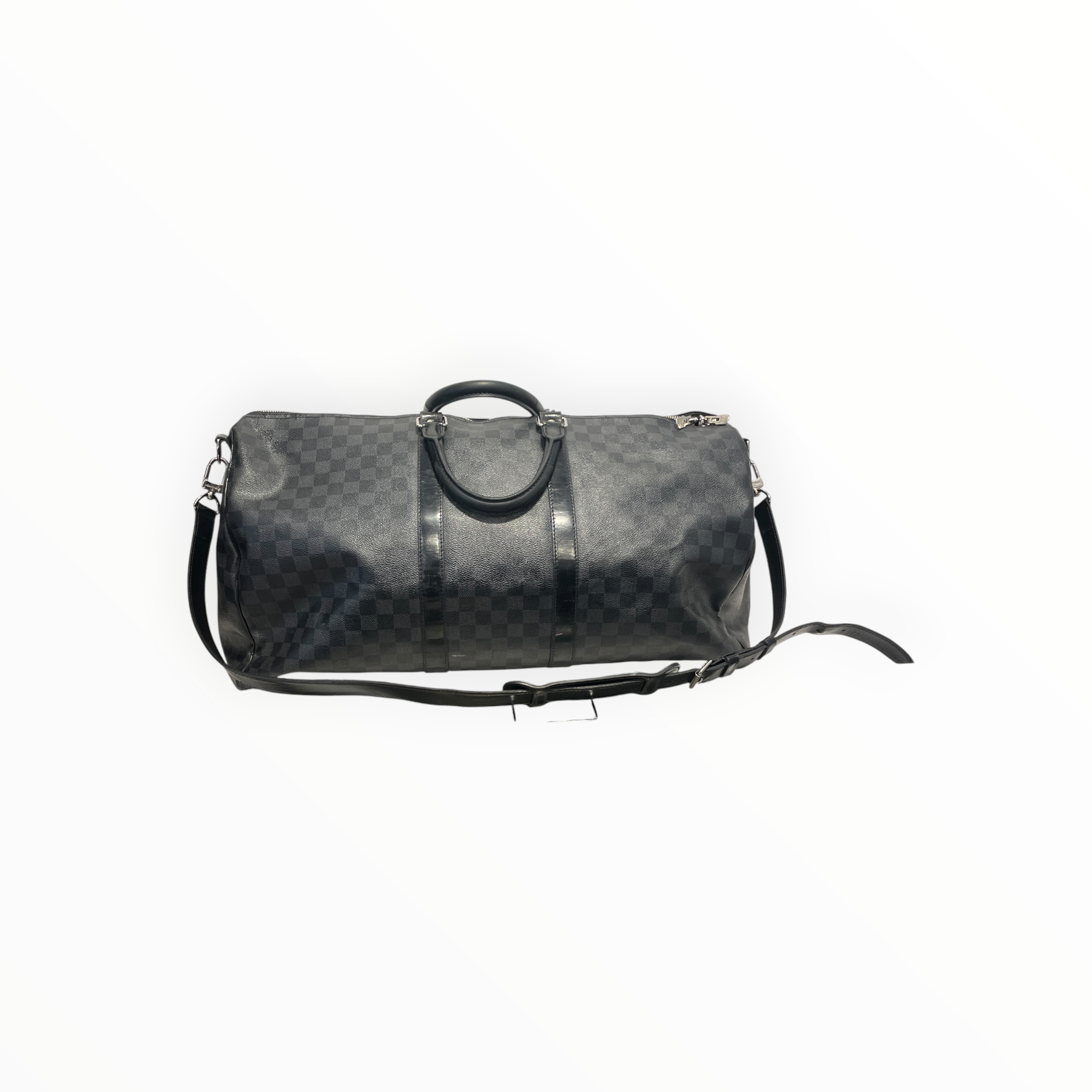 LOUIS VUITTON/Boston Bag/Leather/BLK/Black Duffle view 2