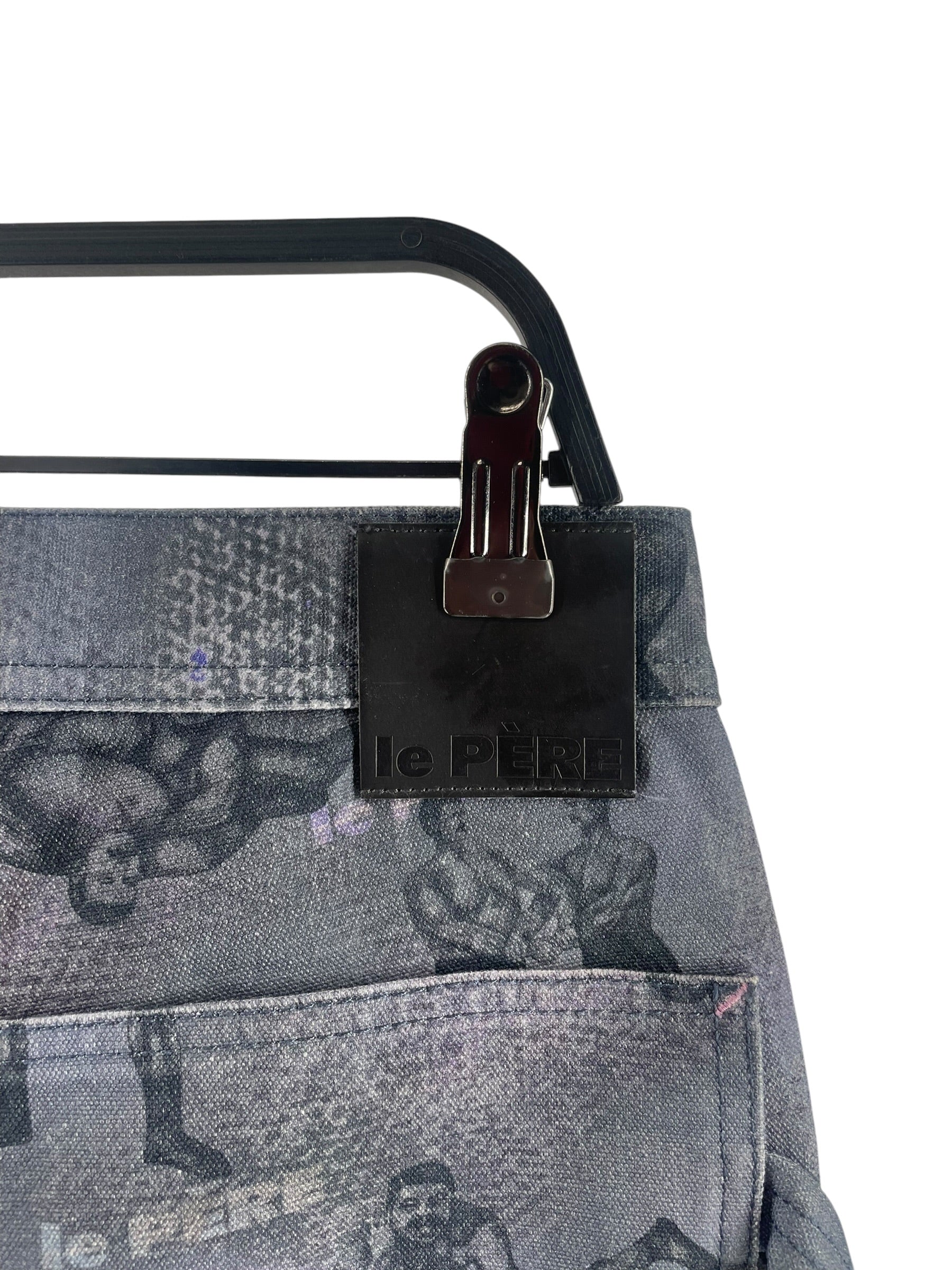 LE PERE/Straight Pants/30/Cotton/GRY/All Over Print/WRESTLING DENIM view 4