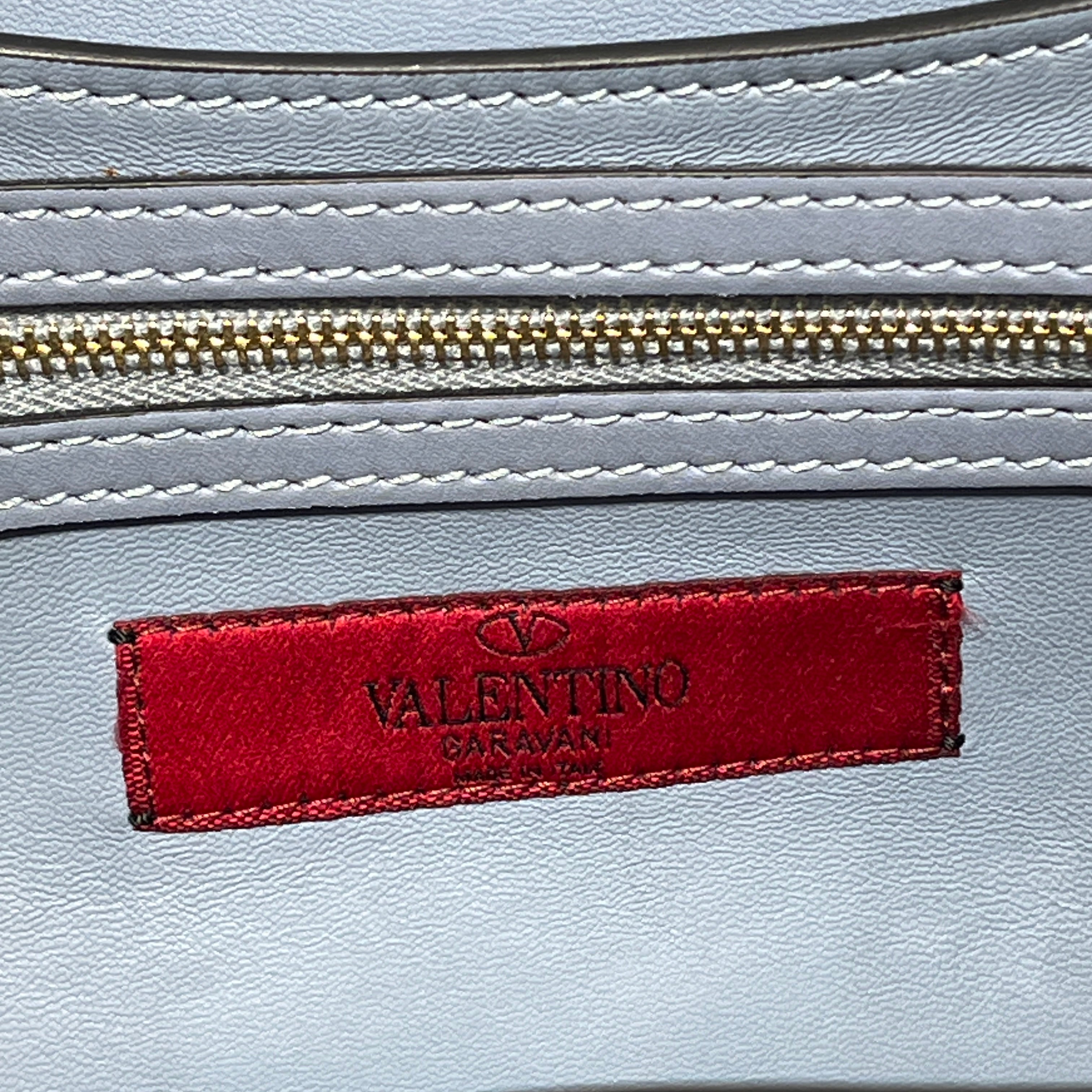 VALENTINO GARAVANI/Cross Body Bag/Leather/IDG/Blue Smooth Leather Chain Link view 6