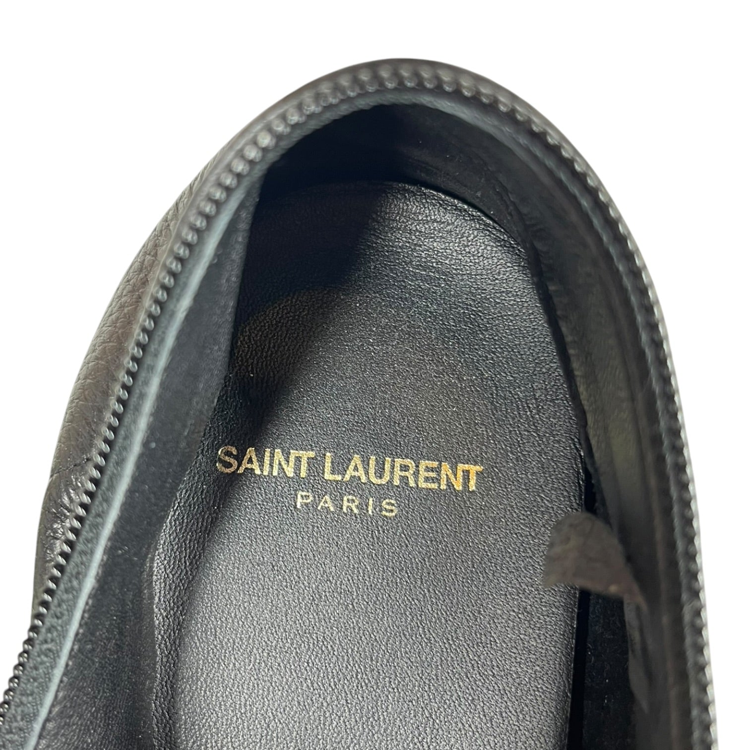 SAINT LAURENT/Shoes/EU 45/Leather/BLK/PEBBLED JAZZ SHOE W/ZIPPER view 3