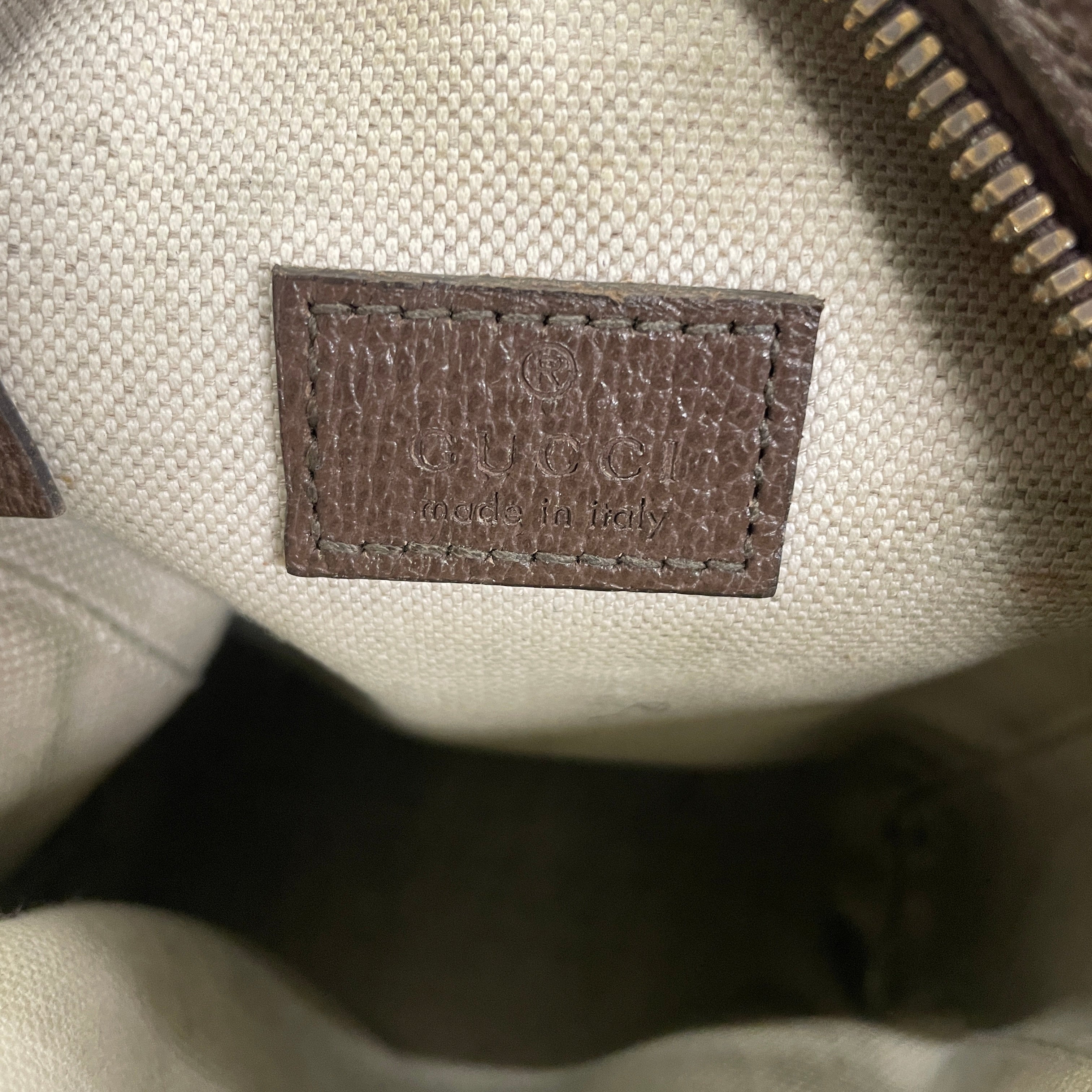 GUCCI/Cross Body Bag/Monogram/Cotton/BEG/B4TT4RD/BROWN LEATHER TRIM view 4