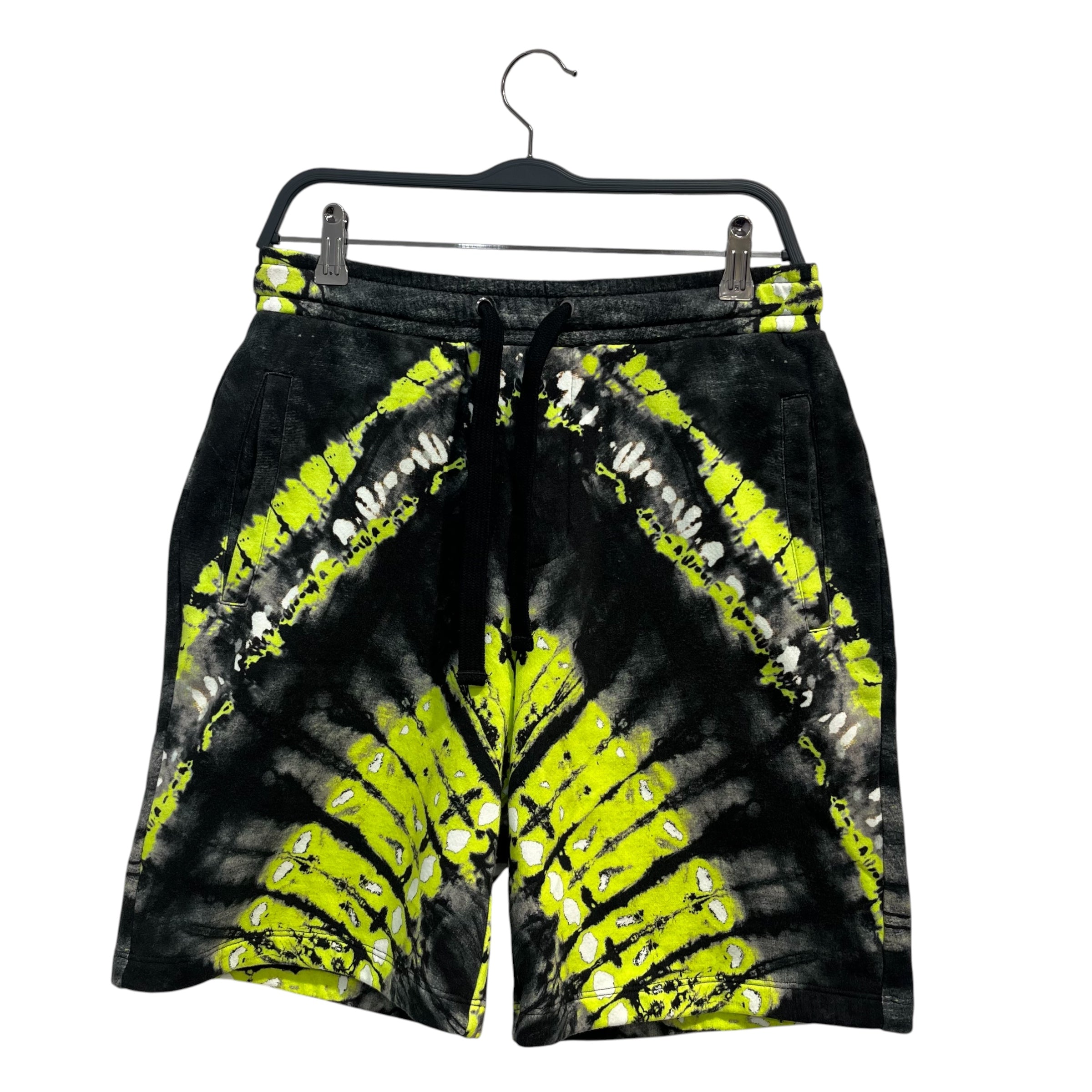 VALENTINO/Shorts/S/Cotton/BLK/Joggers/All Over Print/TIE DYE-NEON GRN ACCENTS view 1