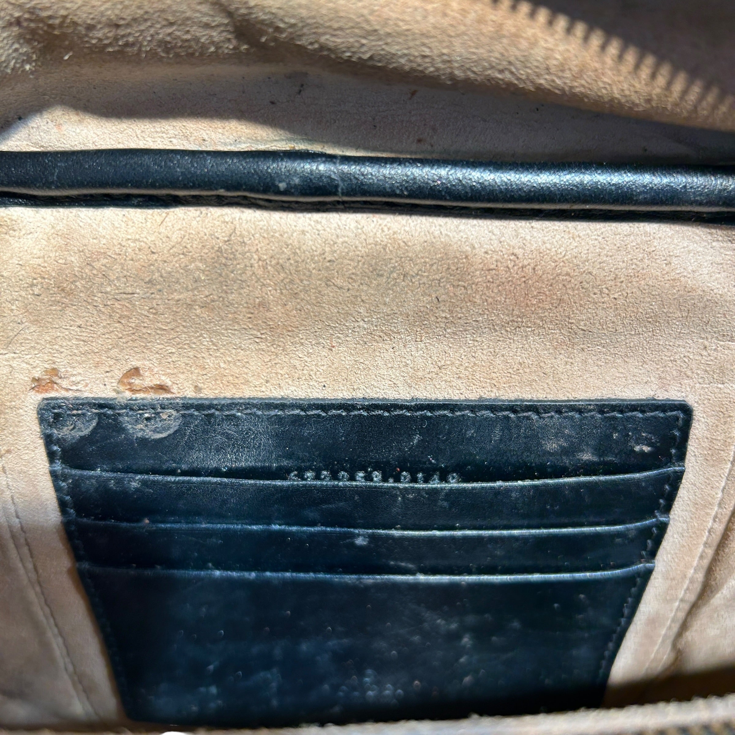 GUCCI/Cross Body Bag/Leather/BLK/CHEVRON MARMONT view 4