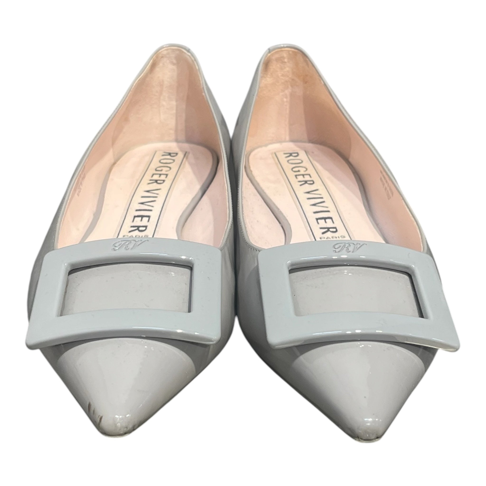 Roger Vivier/Flat Shoes/EU 37.5/Leather/SLV/POINT/ SQUARE view 3