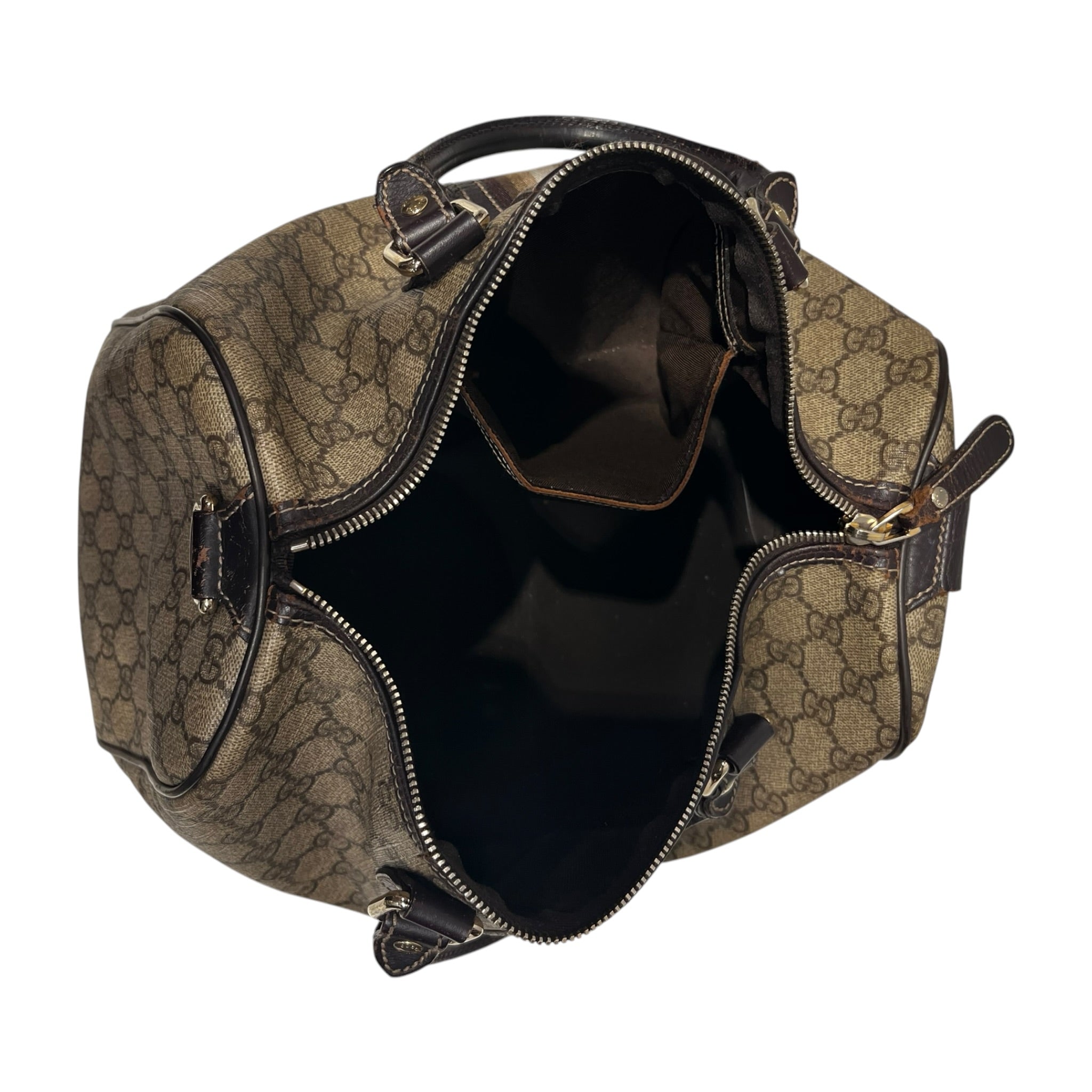 GUCCI/Boston Bag/Monogram/Leather/BRW/Stripe view 4