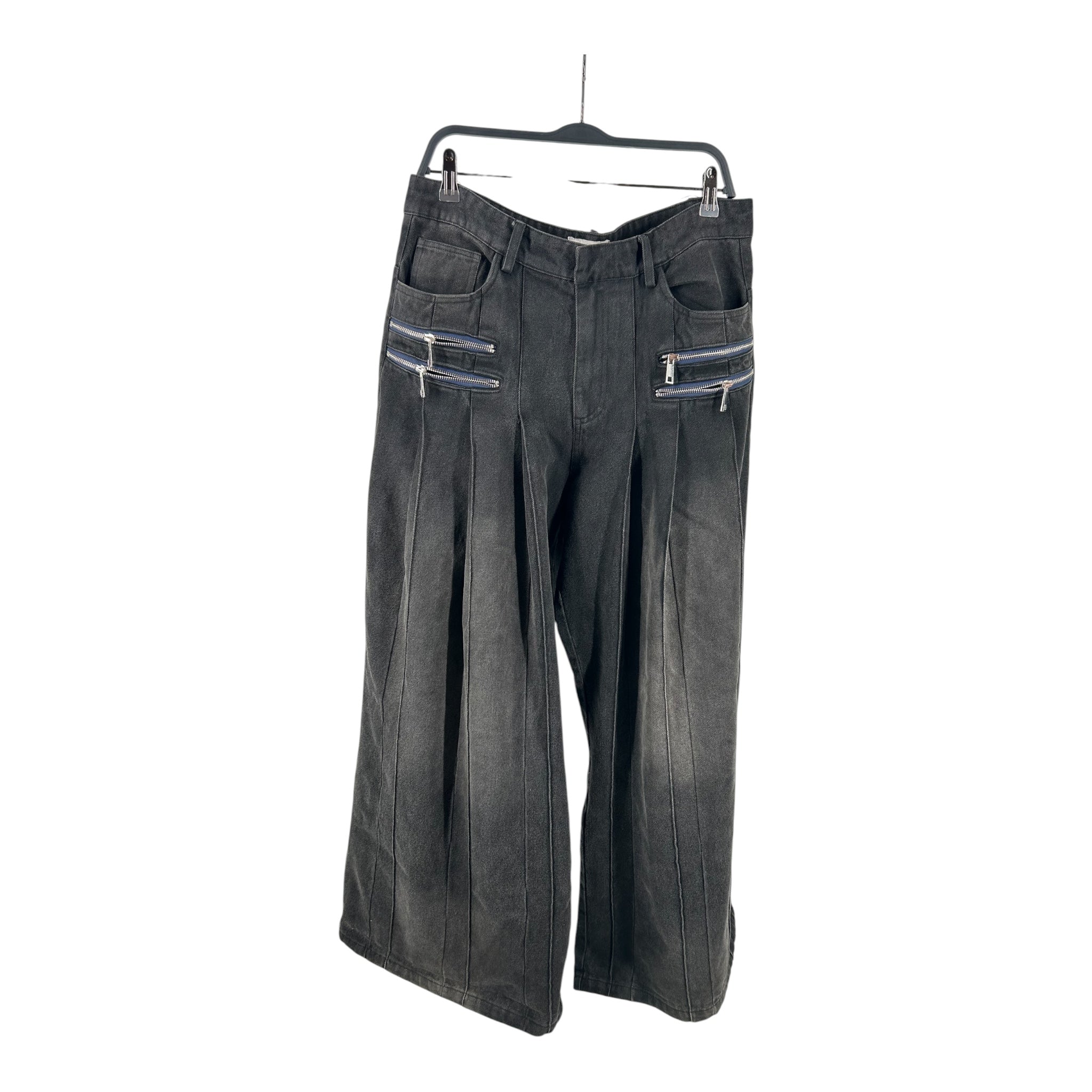 STOLEN ARTS/Straight Pants/34/Cotton/BLK/ZIPPER SIDE view 1