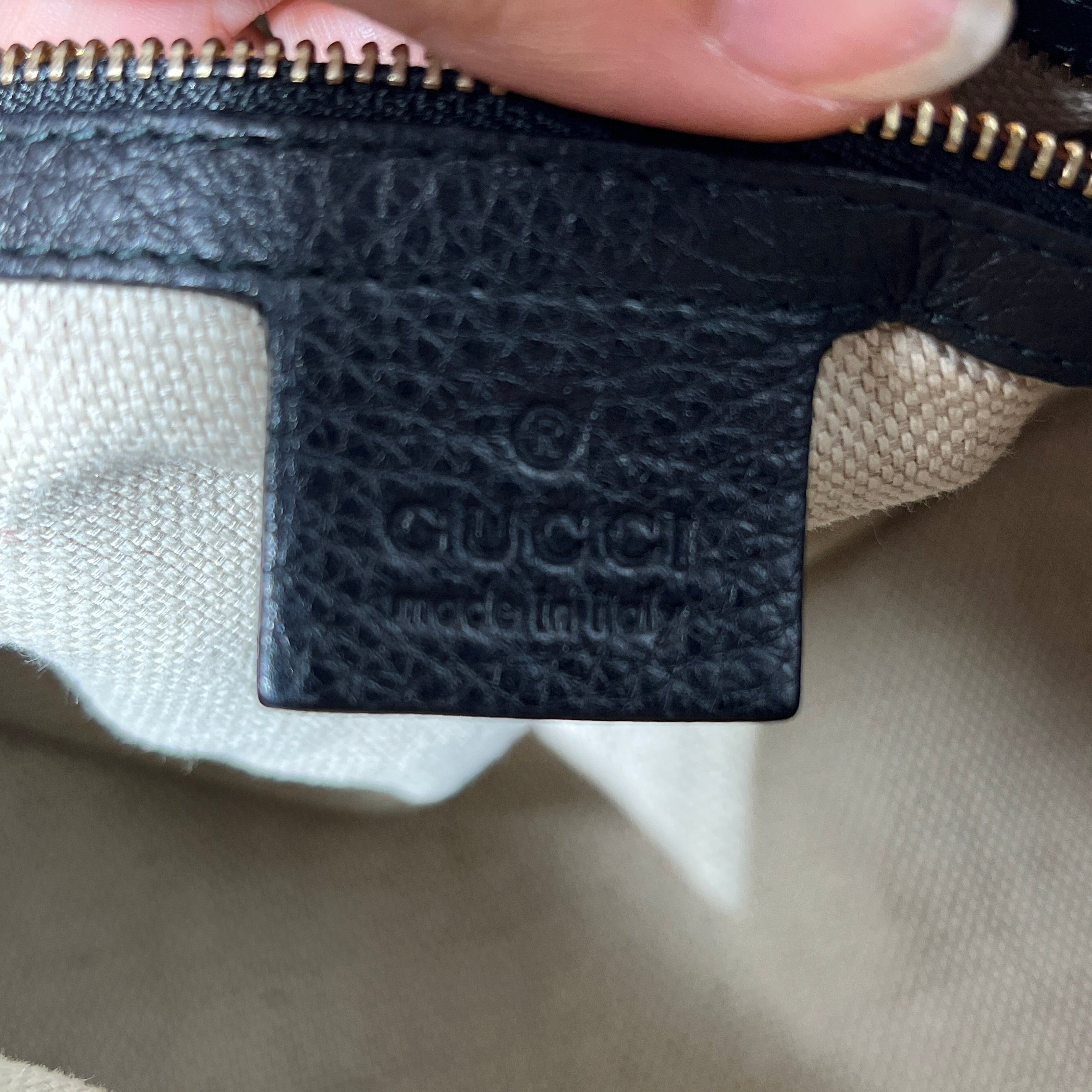GUCCI/Boston Bag/Leather/BLK/Soho pebbled calfskin view 4