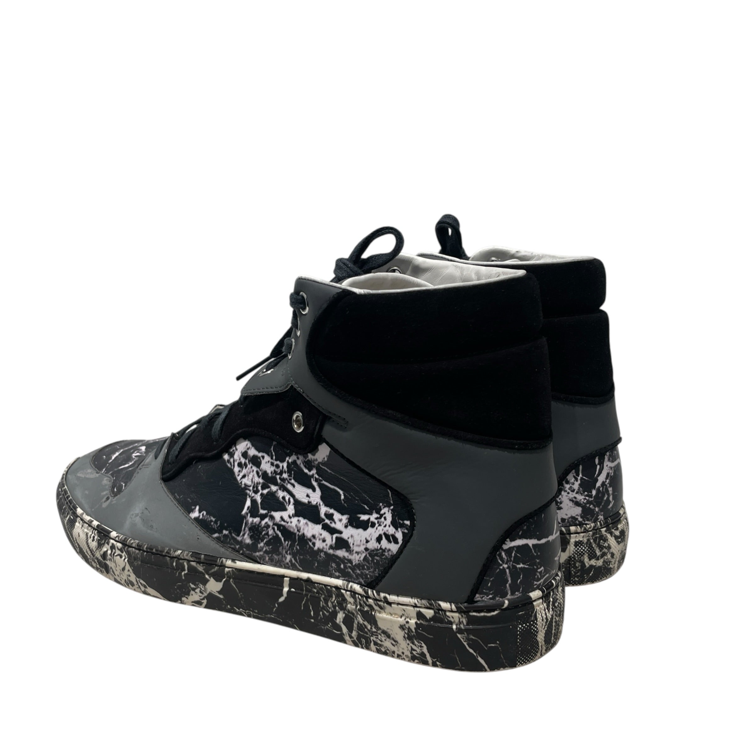 BALENCIAGA/Hi-Sneakers/EU 44/All Over Print/Acrylic/BLK/15 MARBLE view 2