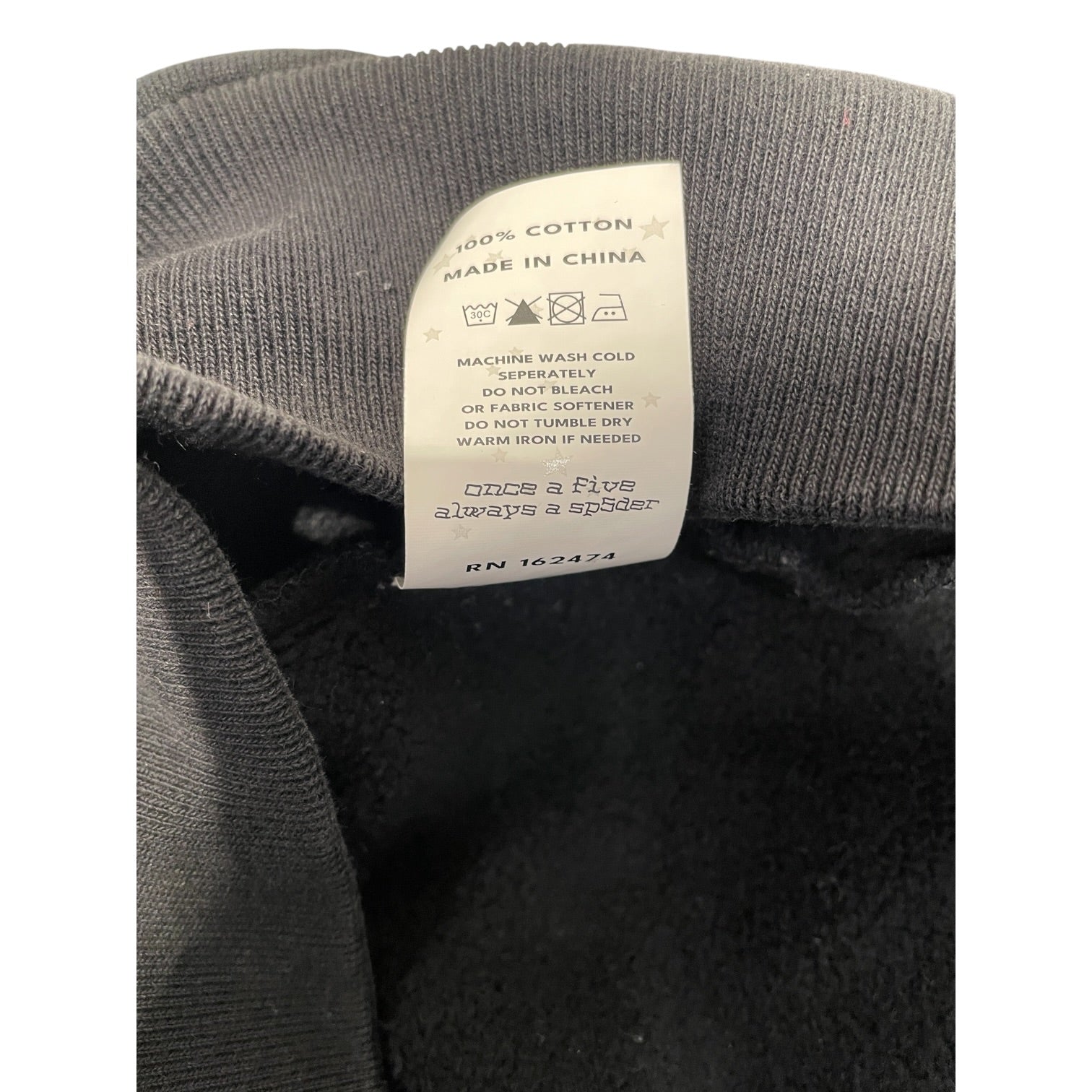 Sp5der/Hoodie/S/Cotton/BLK/White chest spellout view 5