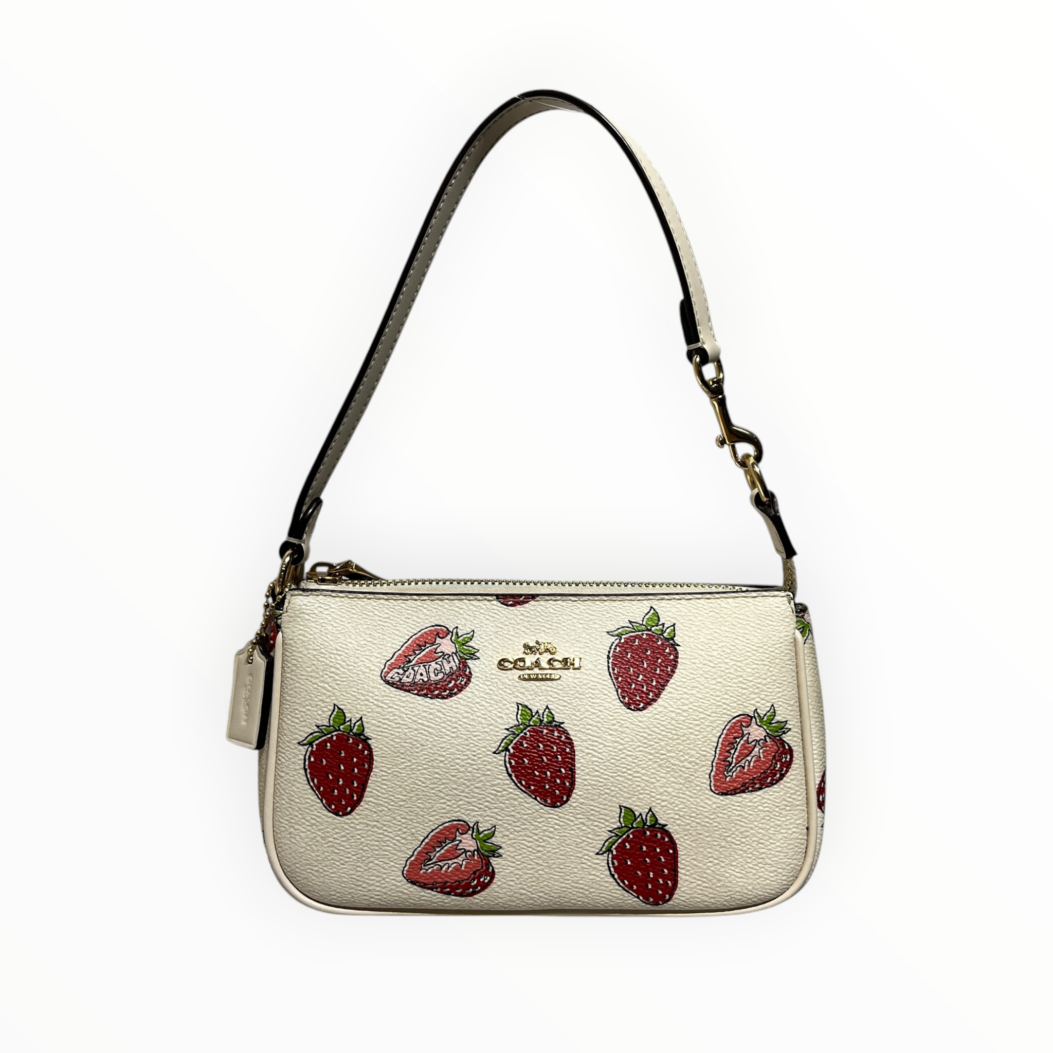 COACH/Hand Bag/All Over Print/Leather/CRM/STRAWBERRY LOGO view 1