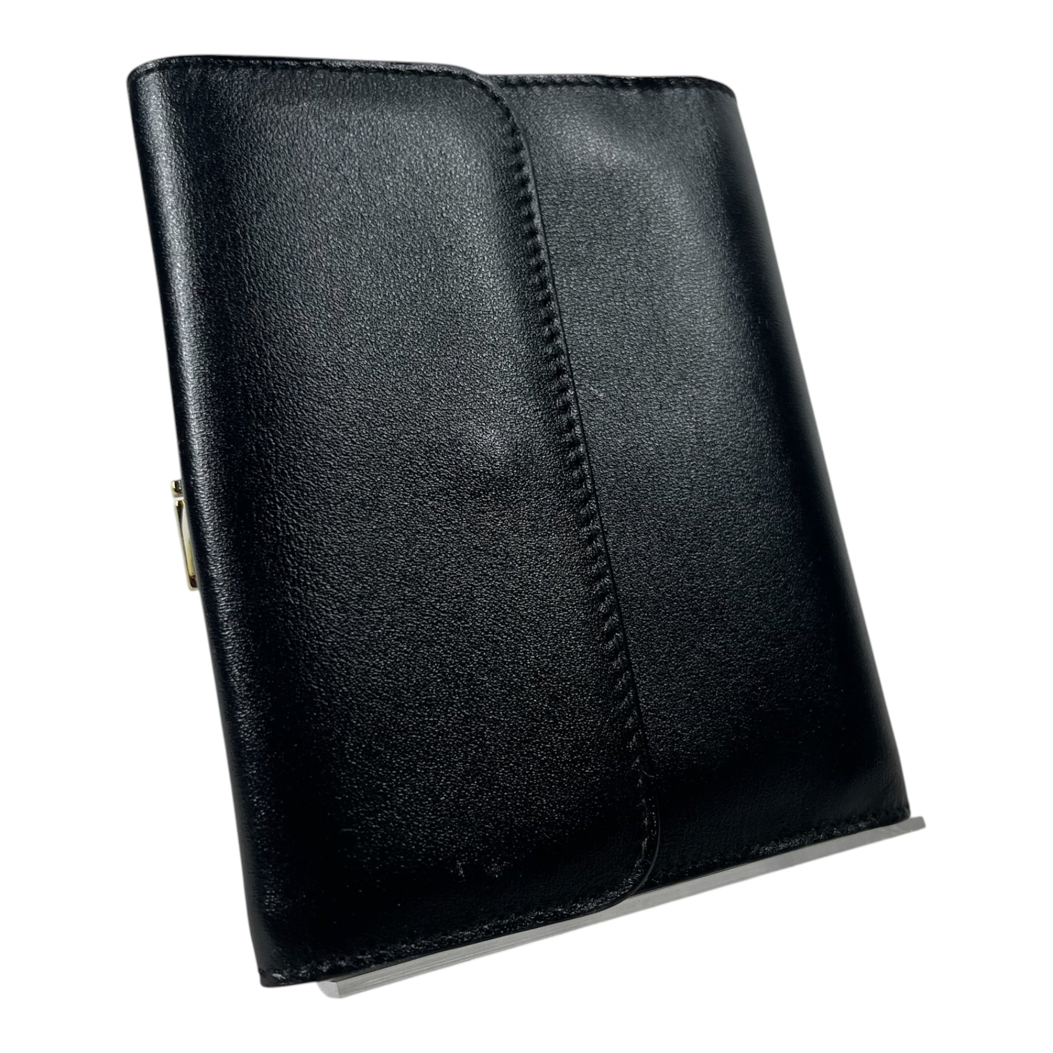 GUCCI/Wallet/Leather/BLK/M's/G clasp view 2