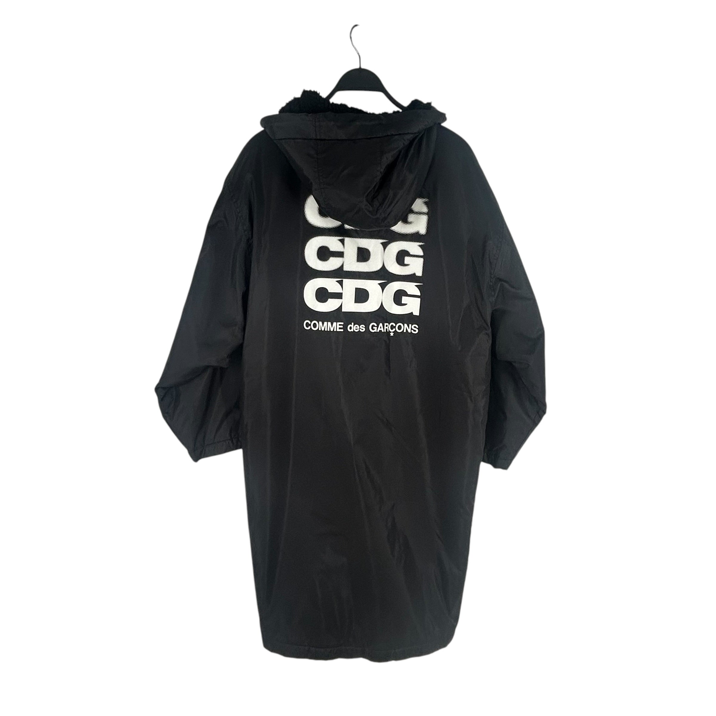 COMME des GARCONS HOMME/Puffer Coat/XL/Nylon/BLK/Single Breasted/BACK LOGO view 2