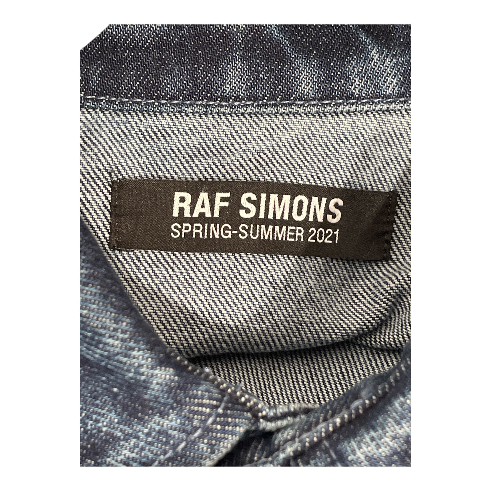 RAF SIMONS/LS Shirt/L/Denim/BLU/Purple Patch Denim Shirt view 3