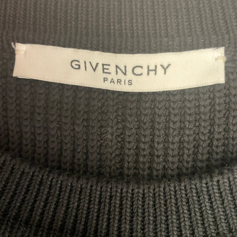 GIVENCHY/Heavy Sweater/M/Cotton/NVY/STRIPED WITH DRAPE