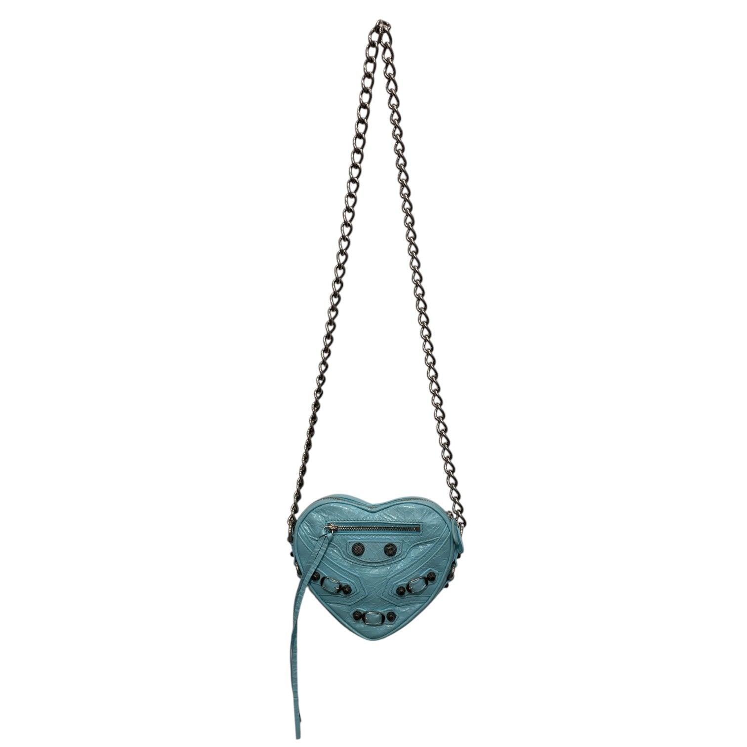 BALENCIAGA/Cross Body Bag/Leather/BLU/heart shaped le cagole city view 1