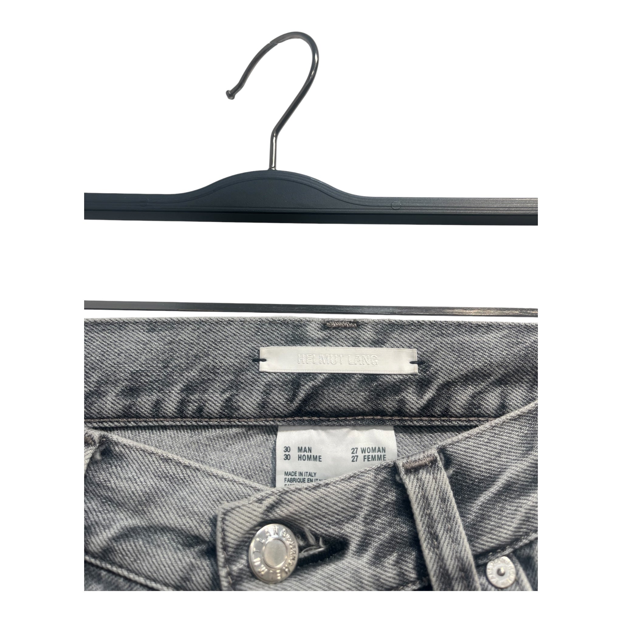 Helmut Lang/Bottoms/27/Cotton/GRY/Hi Spikes Zippered Jeans view 3