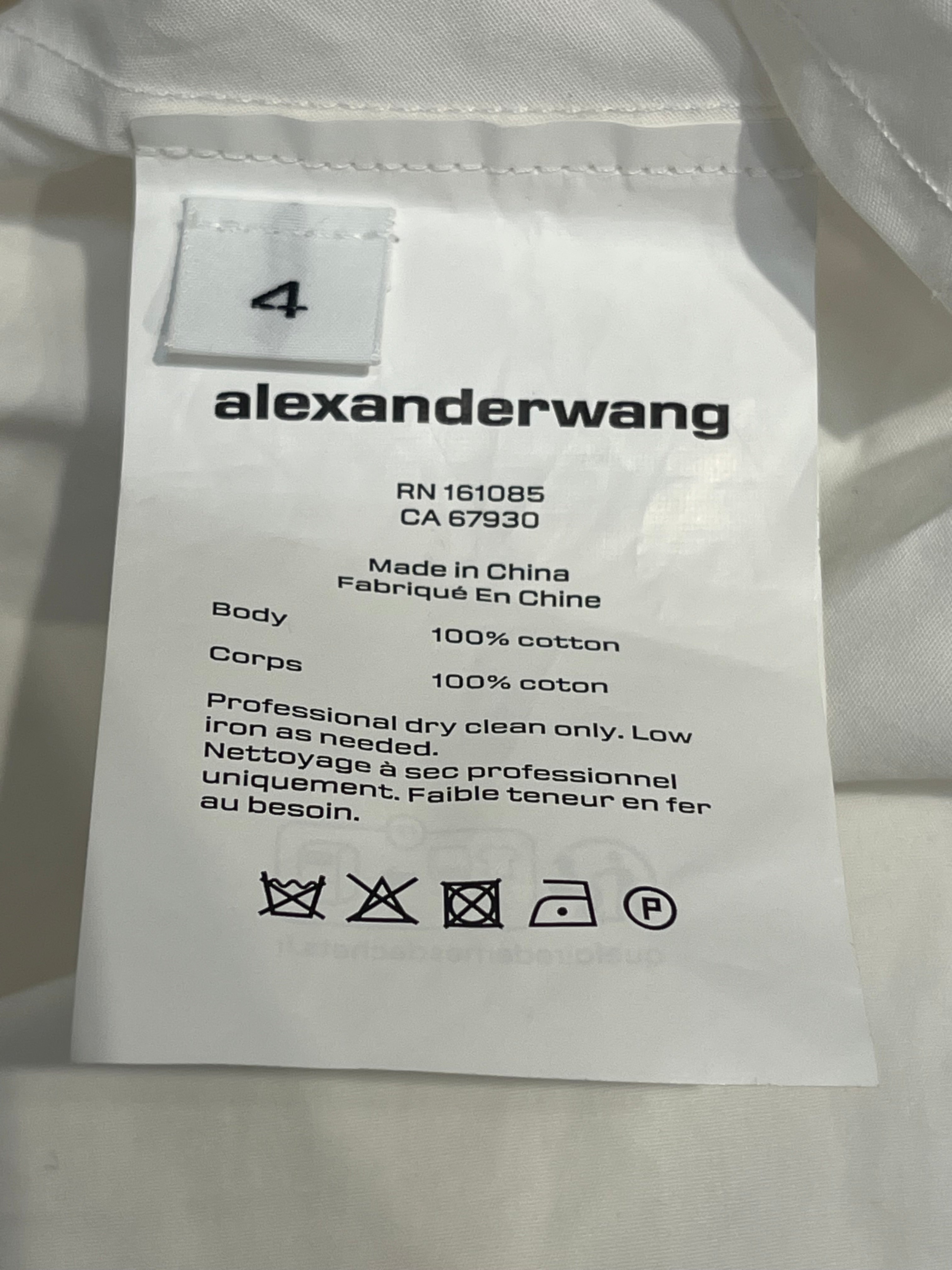 Alexander Wang/LS Blouse/4/Cotton/WHT/SQUARE NECKLINE view 4