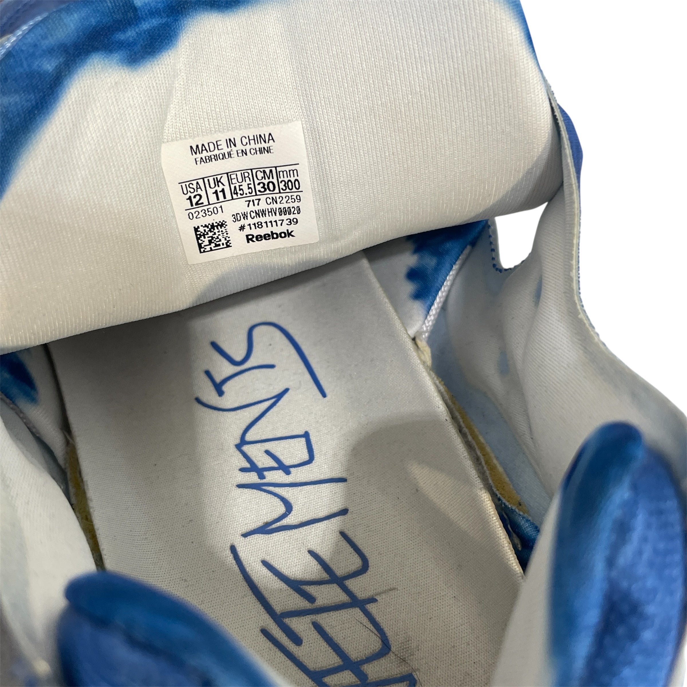 Reebok/VETEMENTS/Low-Sneakers/US 12/BLU/Instapump Fury view 3