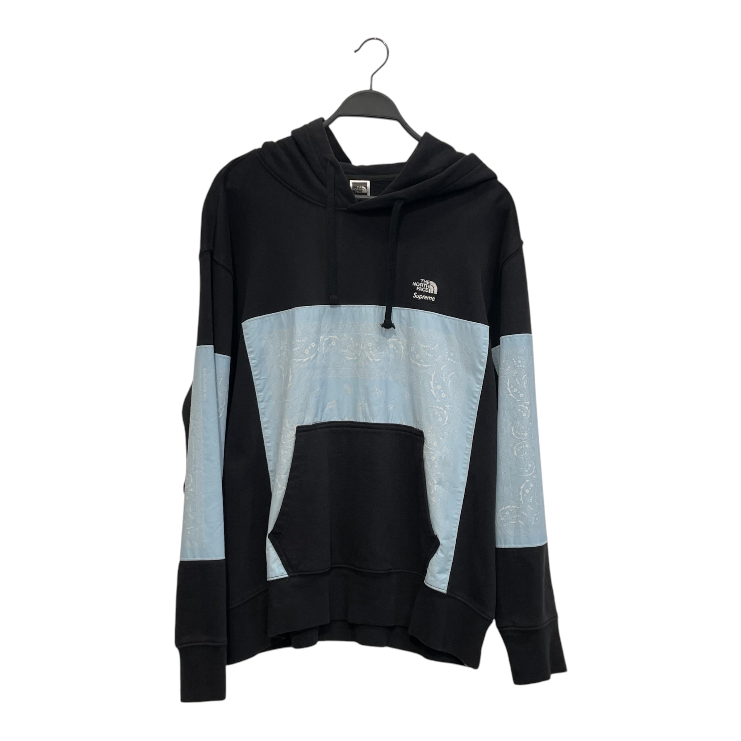THE NORTH FACE/Supreme/Hoodie/L/Cotton/BLK/BANDANA PRINT IN MIDDLE view 1