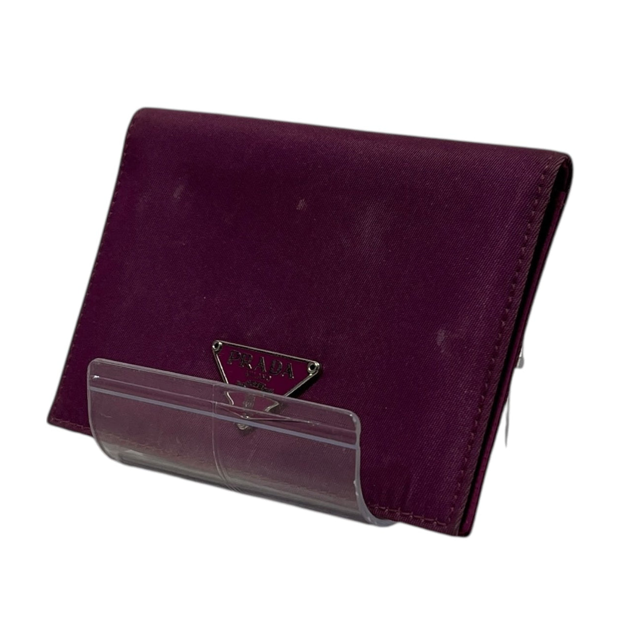 PRADA/Bifold Wallet/Nylon/PPL/CARD HOLDER stain view 1