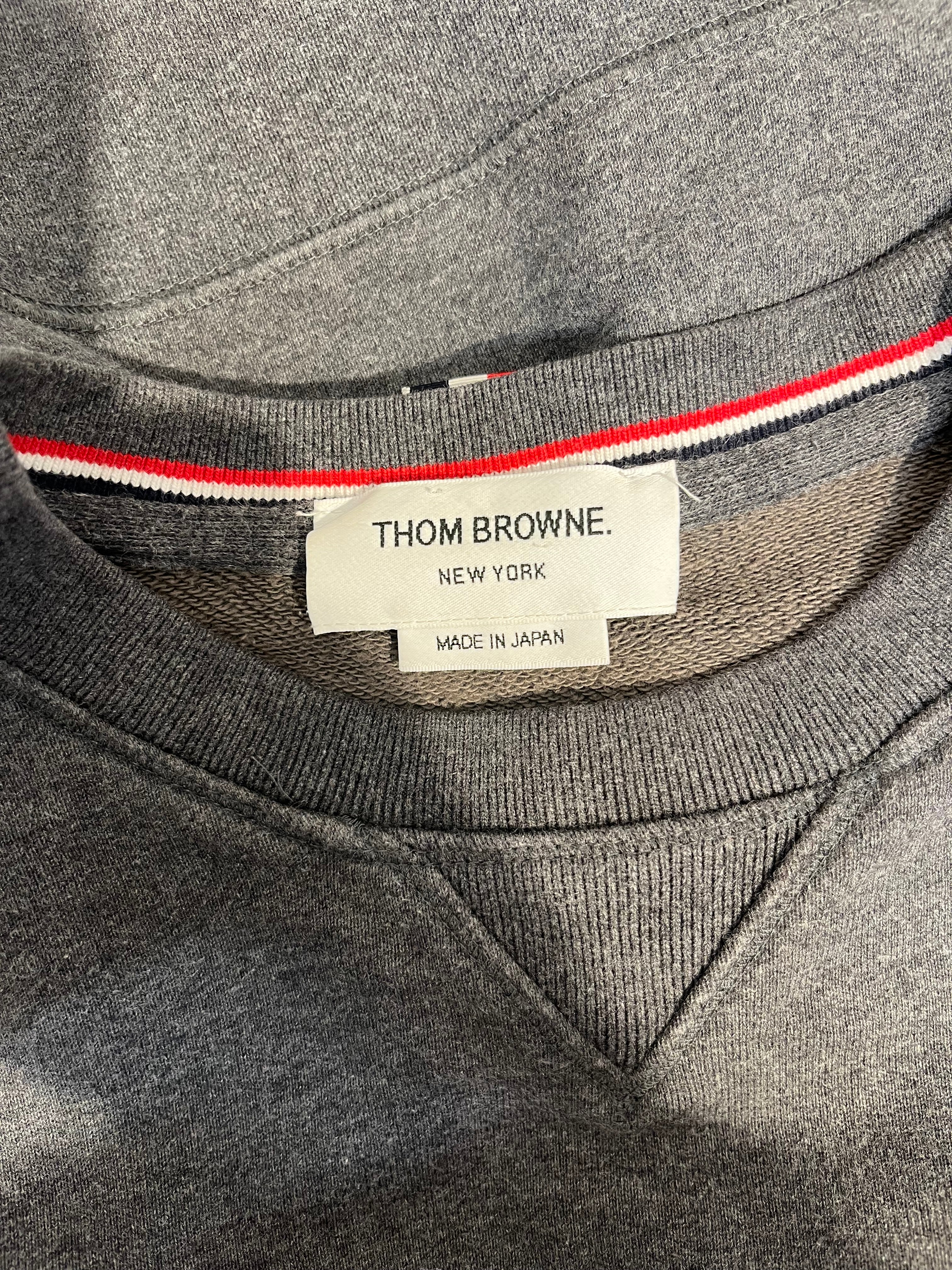 THOM BROWNE. NEW YORK/Sweatshirt/6/Cotton/GRY/FOUR-BAR STRIPE LEFT SLEEVE view 3