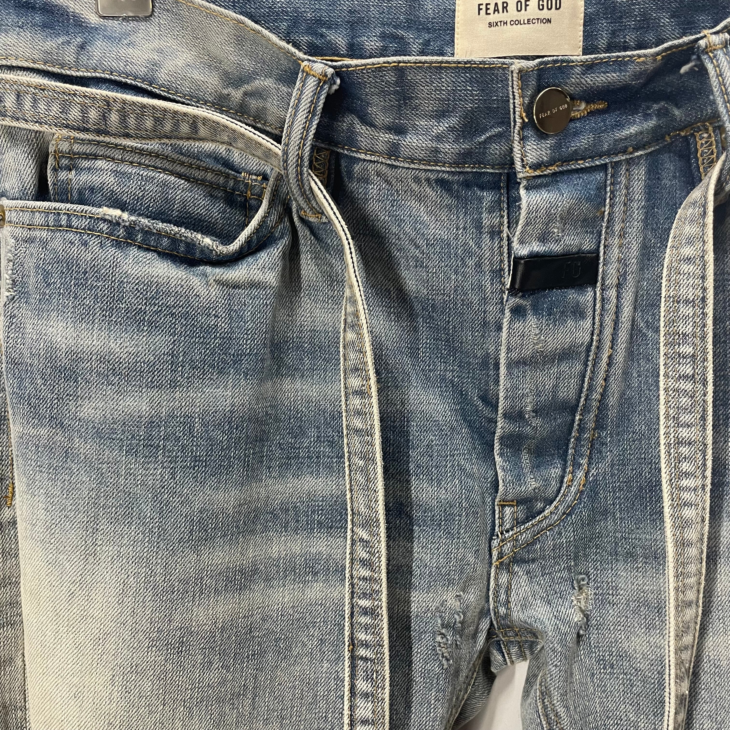 FEAR OF GOD/Skinny Pants/32/Denim/BLU/SIXTH COLLECTION / KNEE SLITS view 5