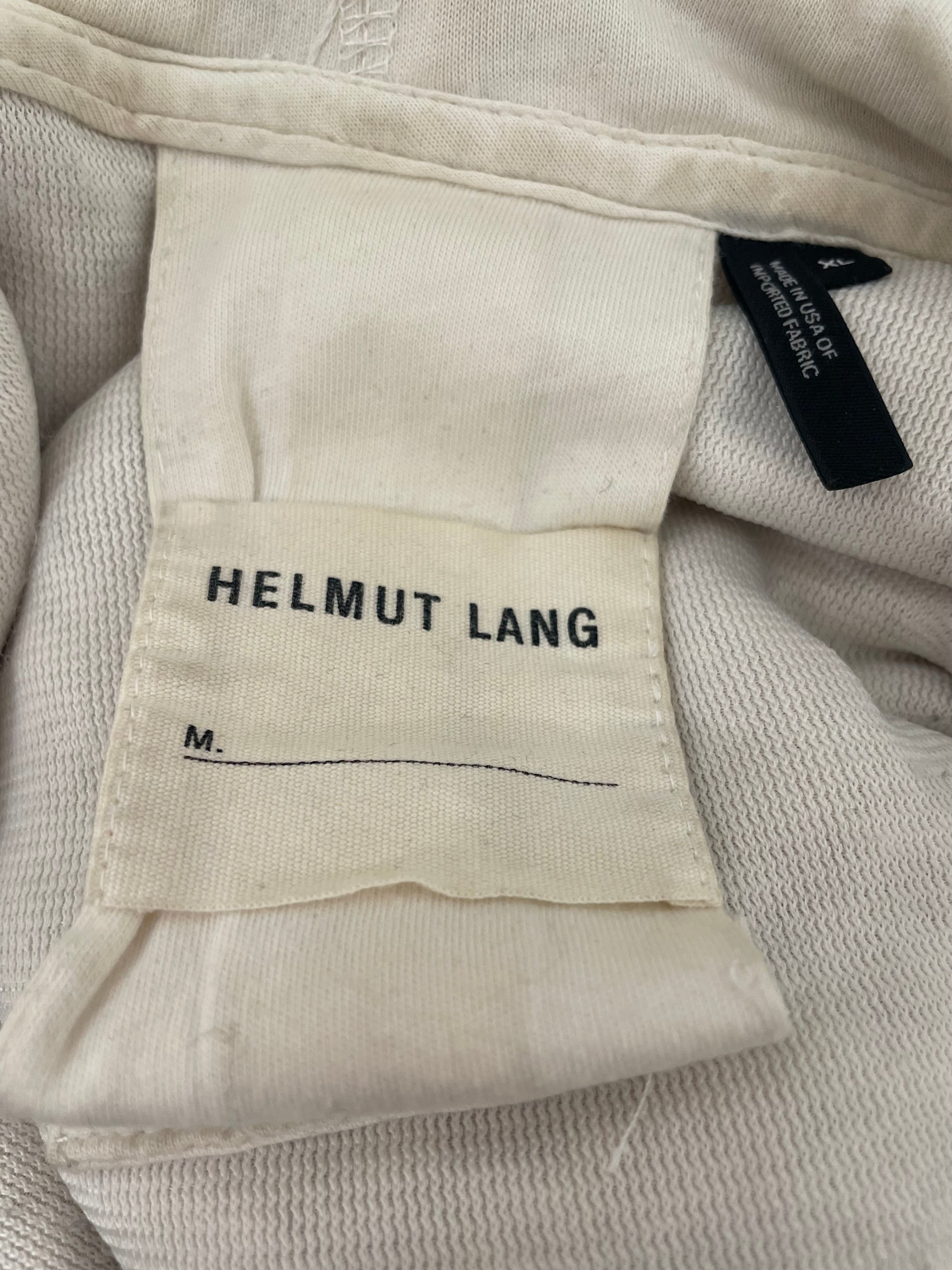 Helmut Lang/Hoodie/XL/Polyester/CRM/FLEECE CUT SLEEVES view 3