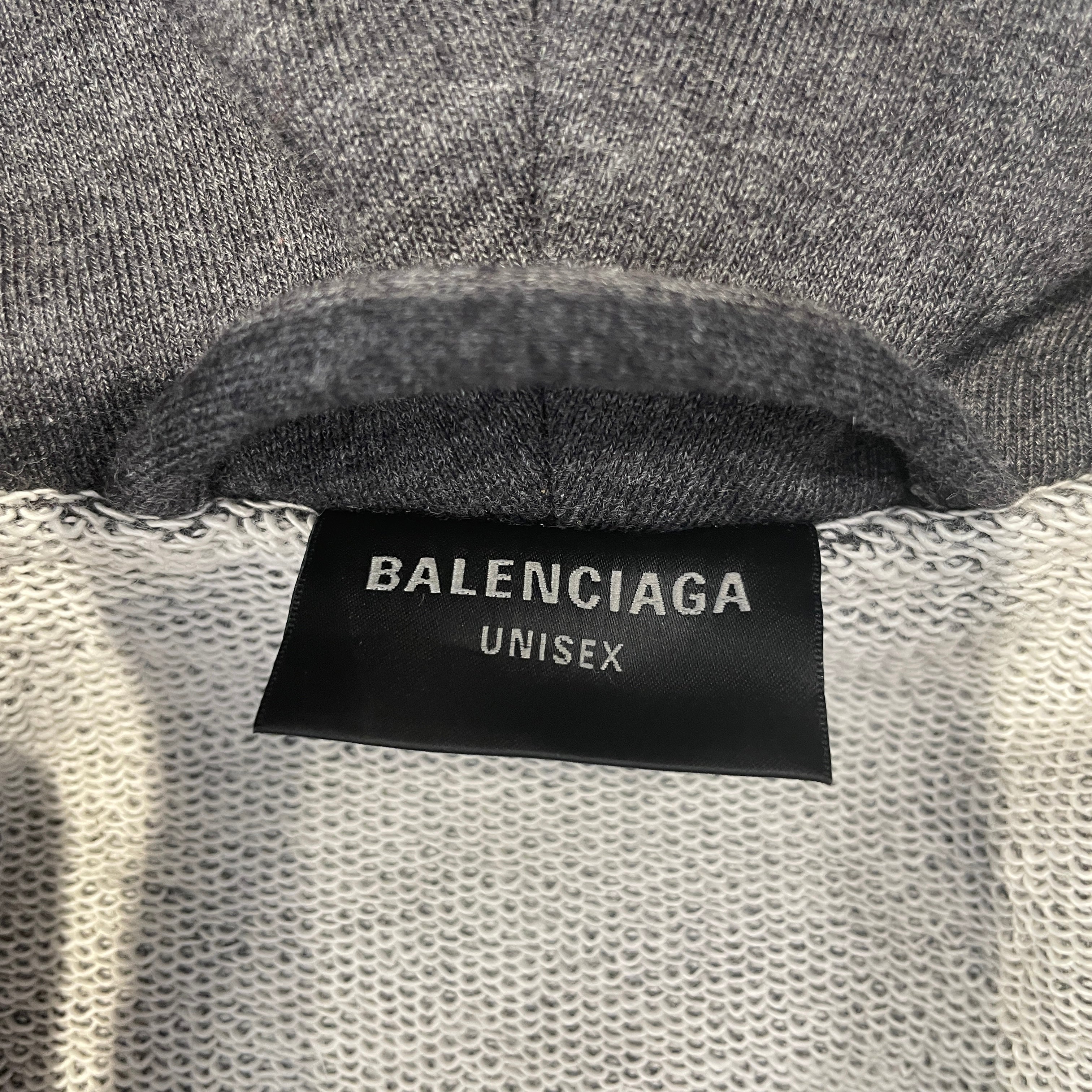 BALENCIAGA/Zip Up Hoodie/S/Cotton/GRY/2023 UNISEX INFLATE HOODIE view 3