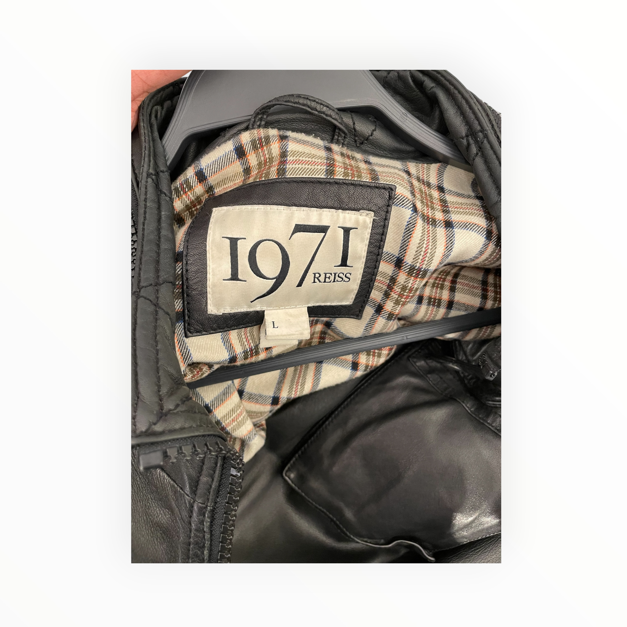 REISS/Leather Jkt/L/Leather/BLK/ZIP UP MULTI POCKET view 3