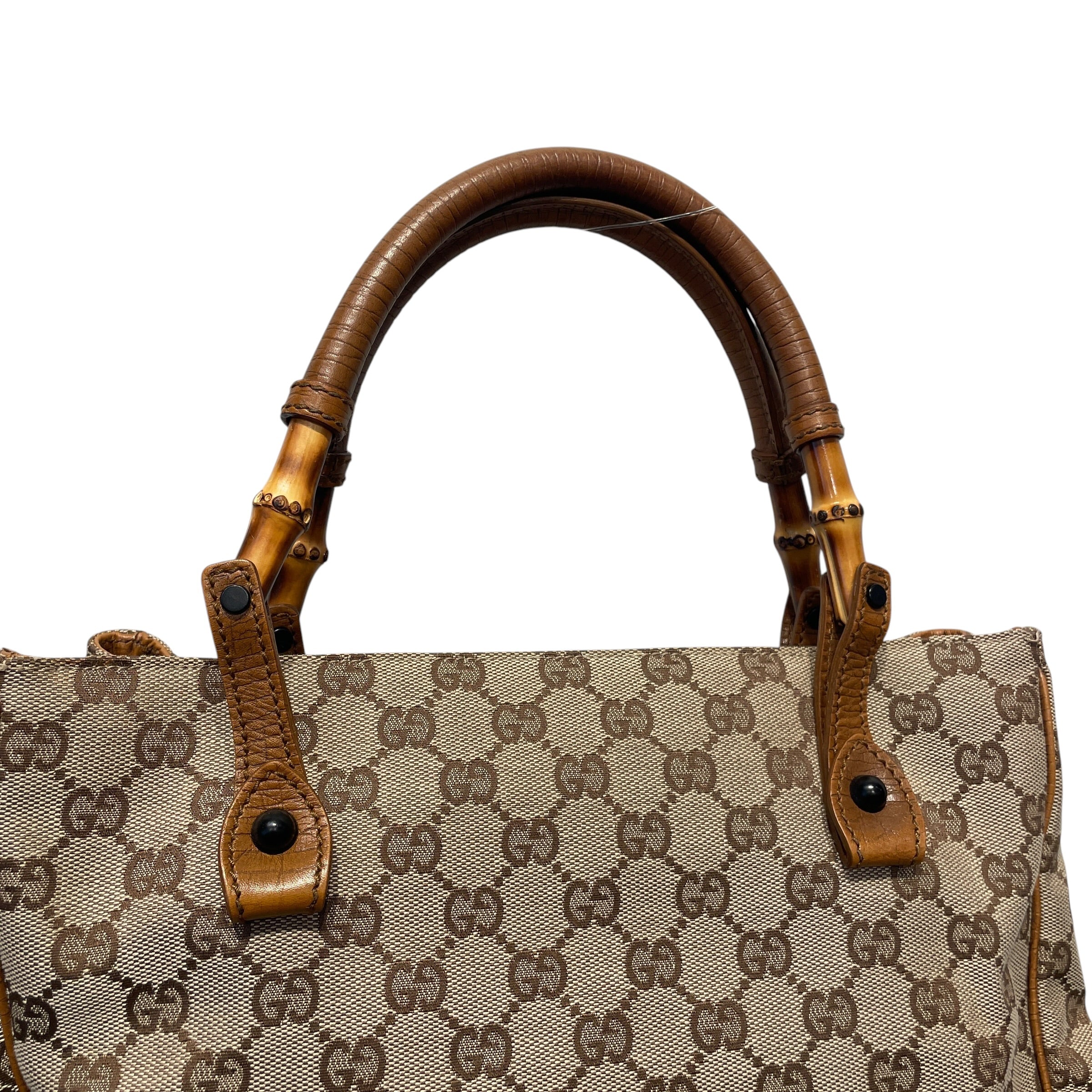 GUCCI/Tote Bag/Monogram/BEG/Bamboo Tote view 6