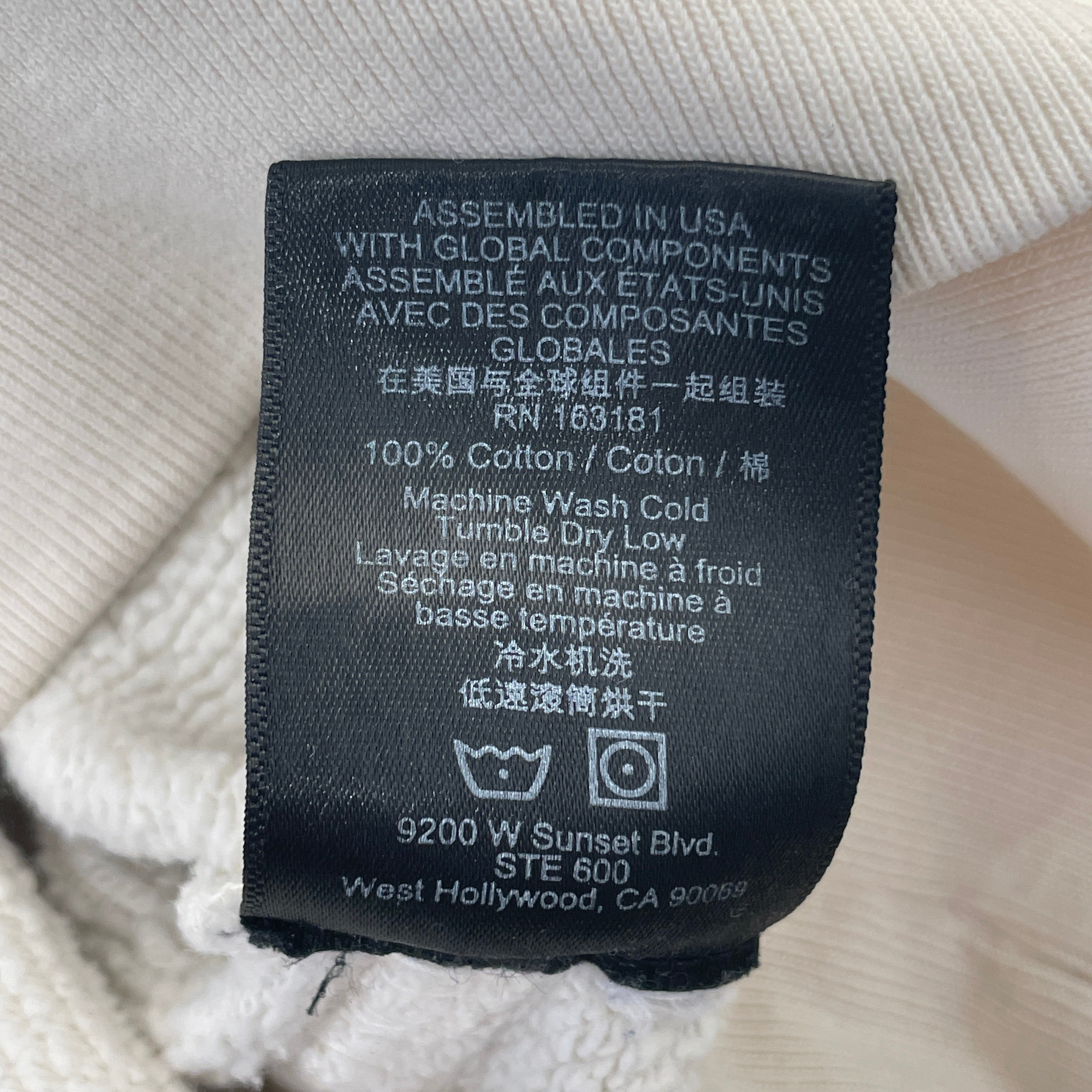 RHUDE/Zip Up Hoodie/L/Cotton/CRM/ view 5