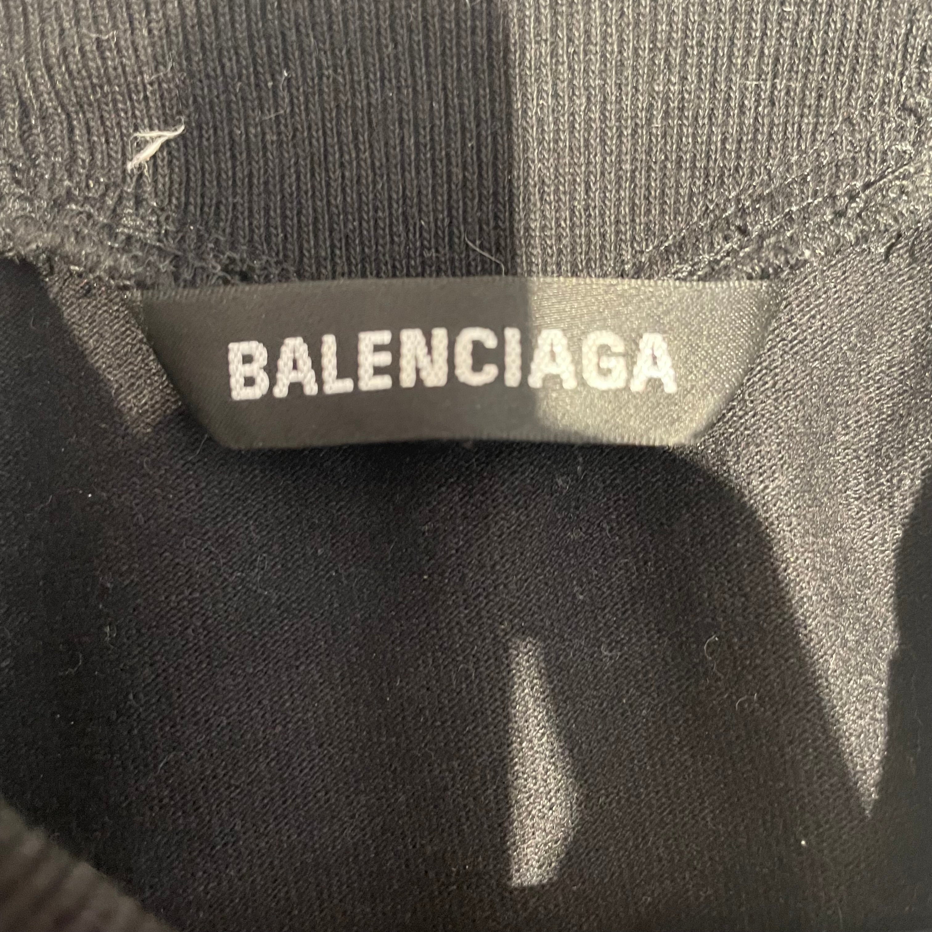 BALENCIAGA/T-Shirt/XL/Cotton/BLK/Soccer w/th Shoulder Accents view 3