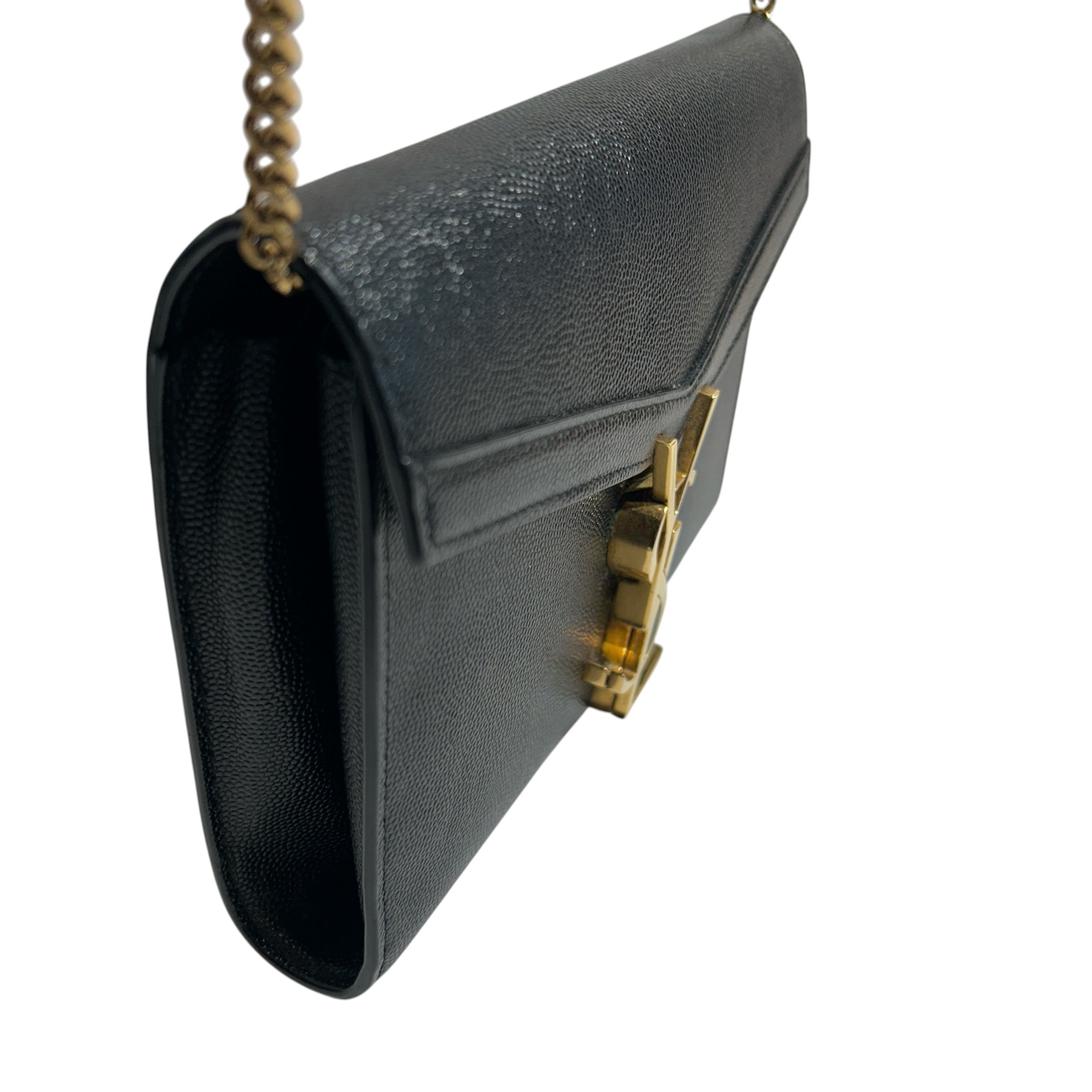 SAINT LAURENT/Wallet/Leather/BLK/L's/Cassandra Wallet on Chain view 6