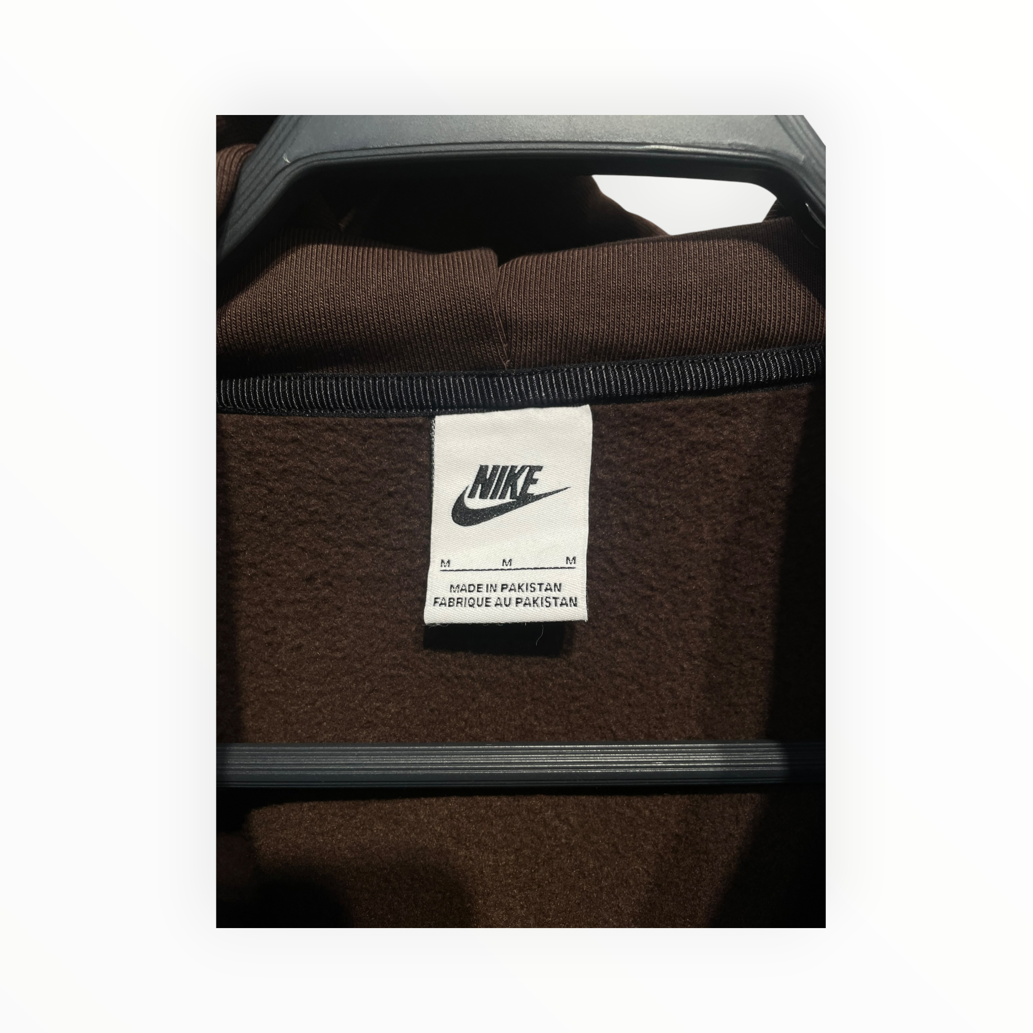 NIKE/STUSSY/Zip Up Hoodie/M/Cotton/BRW/PATCH ON CHEST view 3