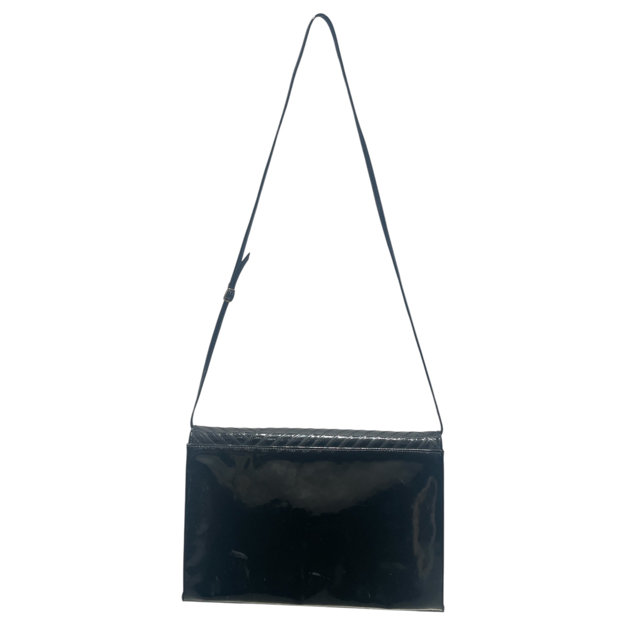 FENDI/Cross Body Bag/Leather/BLK/Patent Leather Evening Bag view 2