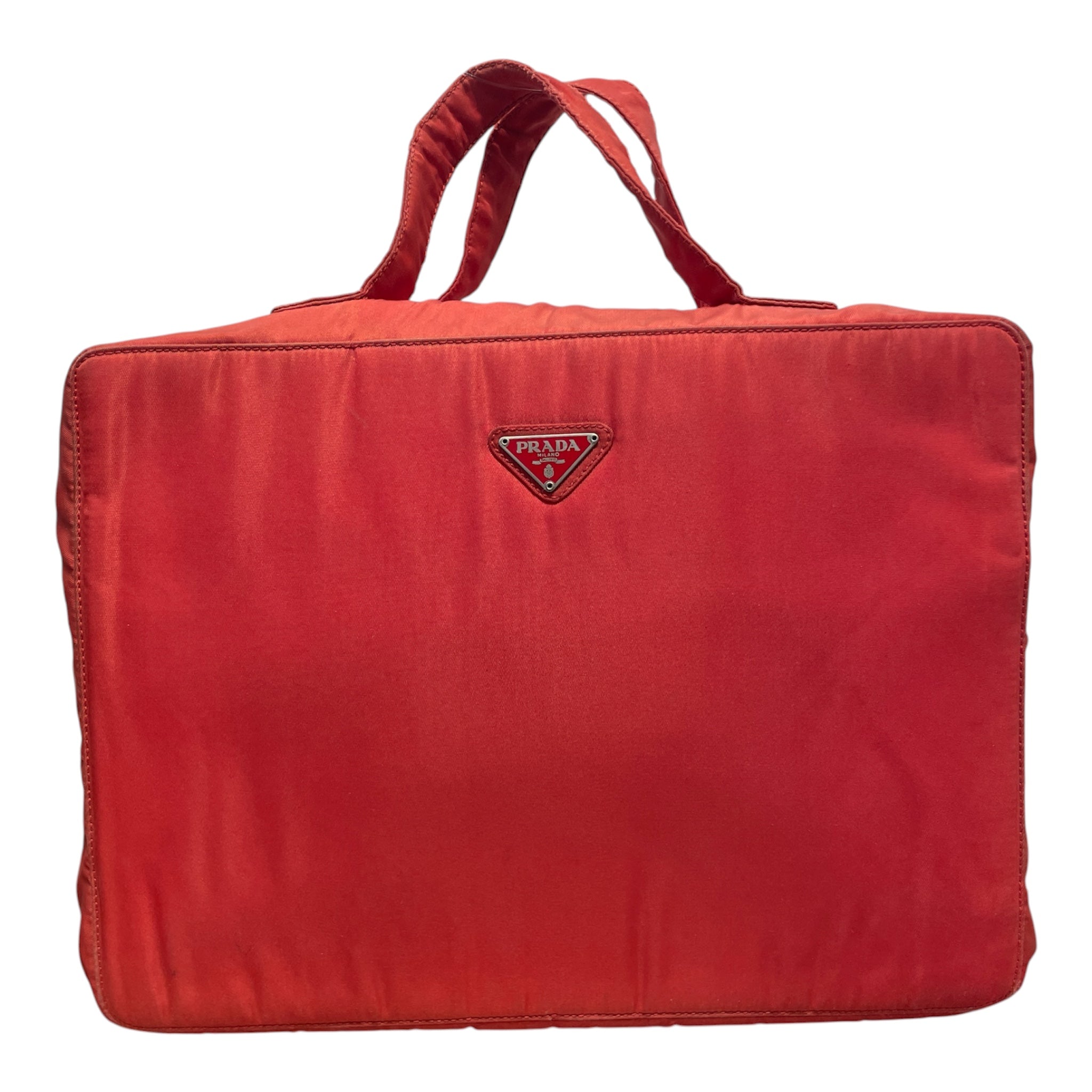 PRADA/Hand Bag/Nylon/RED/TESSUTO CLEAR COMPARTMENT view 1