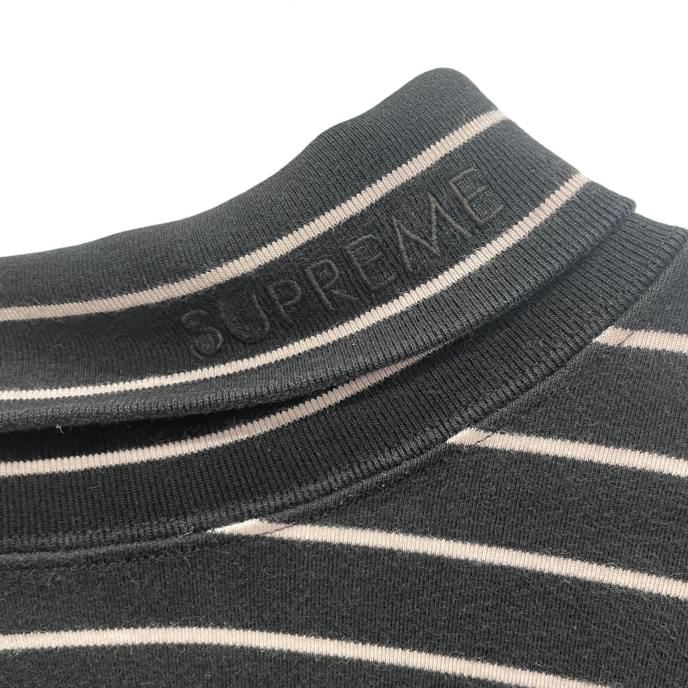Supreme/LS T-Shirt/M/Cotton/BLK/Turtle Neck/Stripe/SUPREME TURTLE NECK STRP B&W view 5