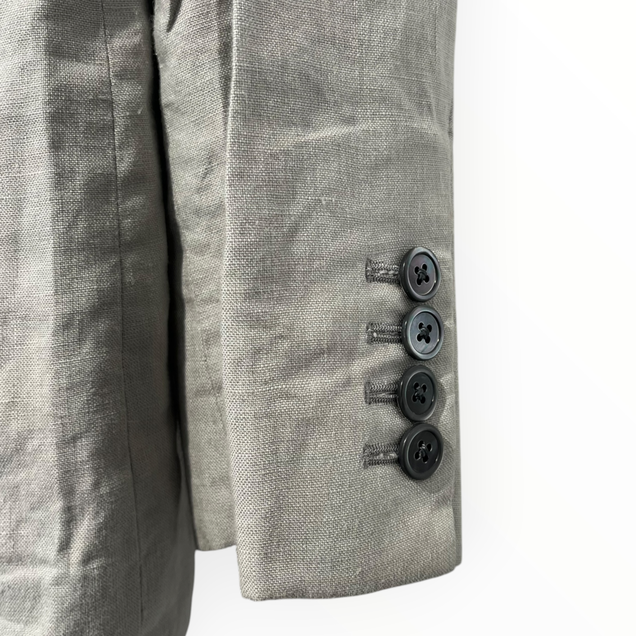 THOM BROWNE. NEW YORK/T&B Set/0/Linen/GRY/PLEATED PANTS W SUSPENDERS view 6