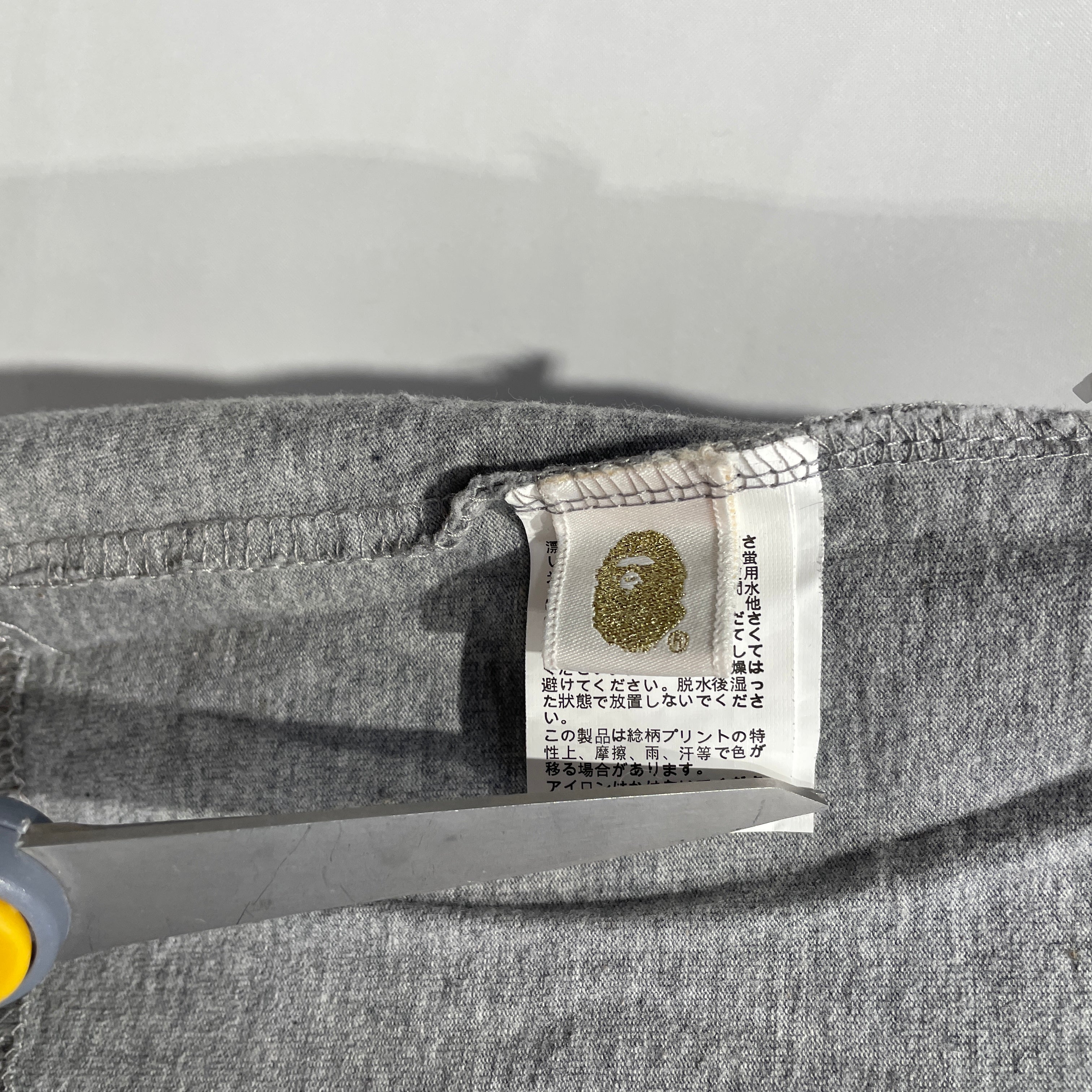 A BATHING APE/T-Shirt/XXL/Cotton/GRY/Grey Shirt w/ Black Ape Logo view 5