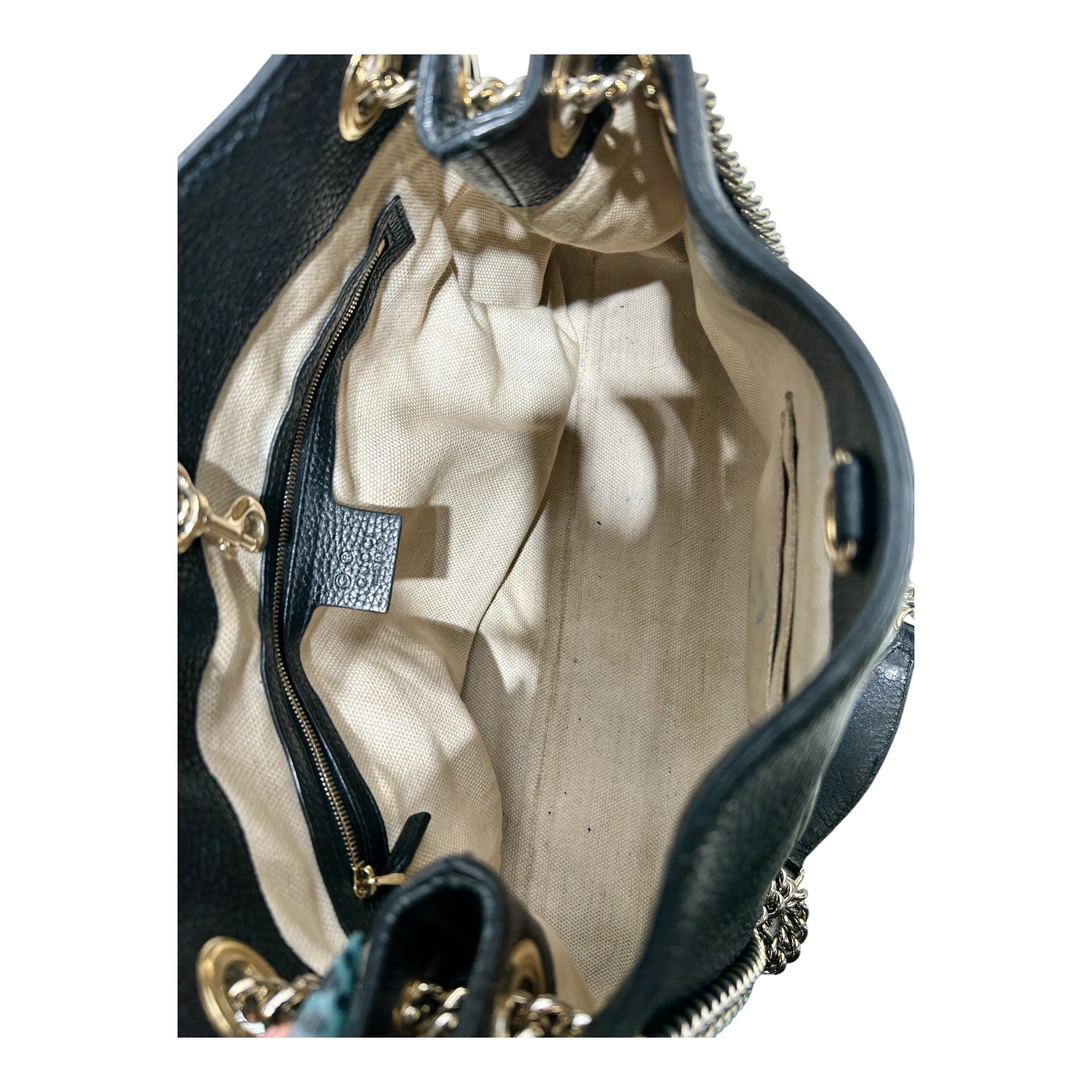 GUCCI/Bag/Leather/BLK/SOHO GG CHAIN TOTE view 4