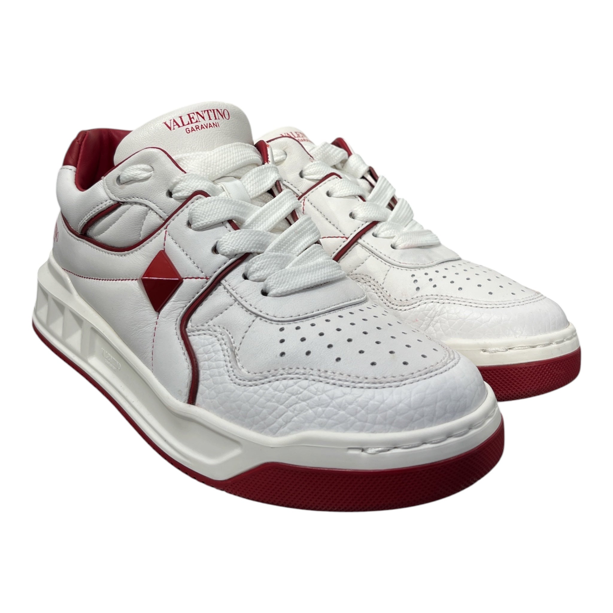 VALENTINO GARAVANI/Low-Sneakers/EU 37.5/Border/Leather/WHT/RED BORDER W/SOLE SNEAK view 1