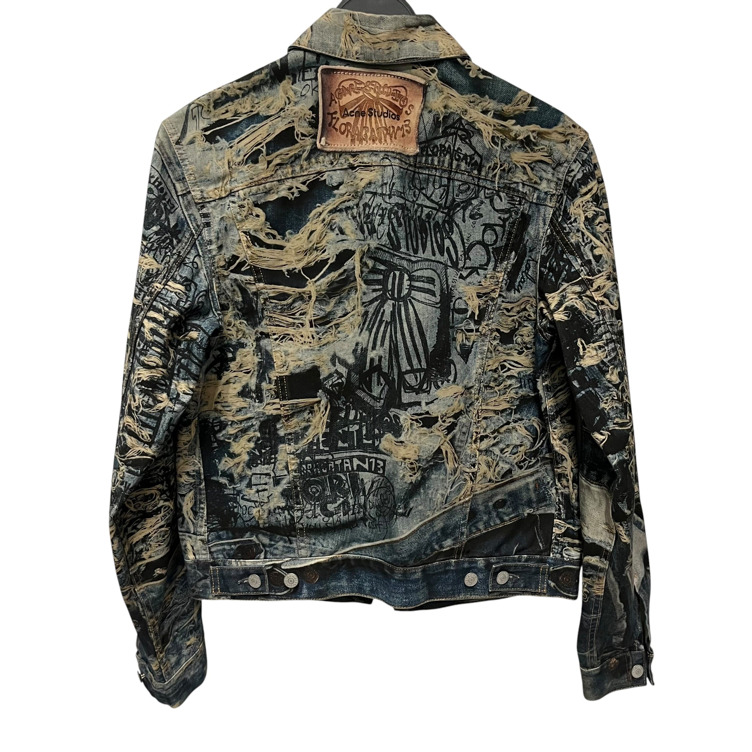 Acne Studios/Souvenir Jkt/M/Cotton/BLU/All Over Print/scribble view 3