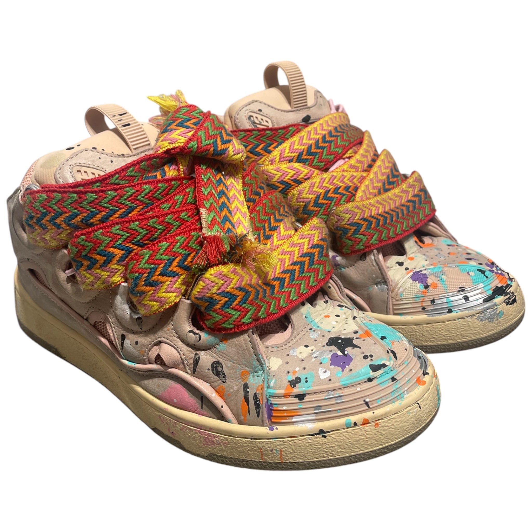 LANVIN/Low-Sneakers/EU 40/All Over Print/PNK/Curb Sneaker Paint Splatter view 1