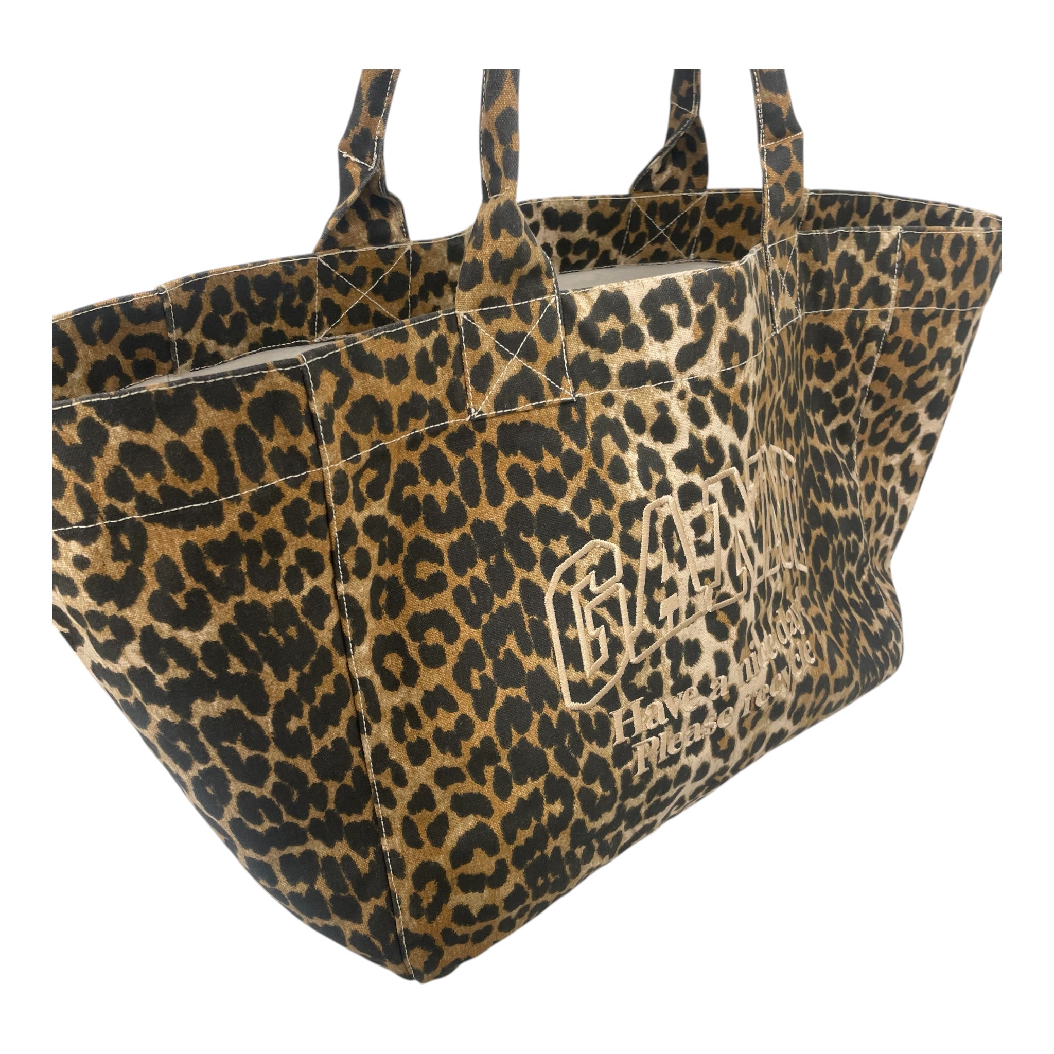 GANNI/Tote Bag/Leopard/Cotton/MLT/SAYS GANNI ON FRONT view 4